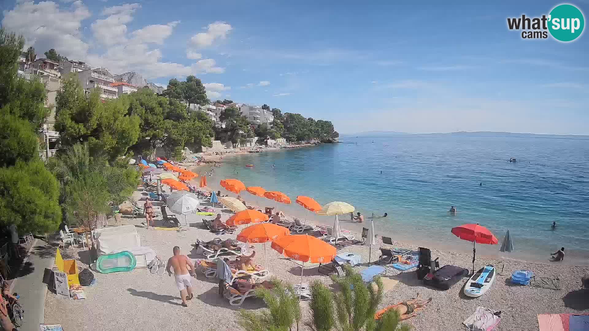 Spletna kamera Plaža Lučica Brela – Pogled v živo na Jadransko obalo