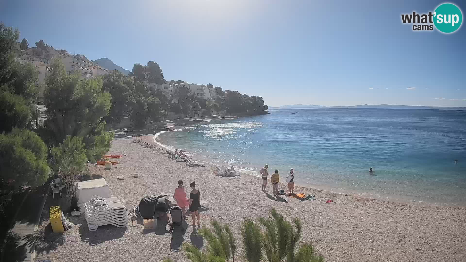 Spletna kamera Plaža Lučica Brela – Pogled v živo na Jadransko obalo