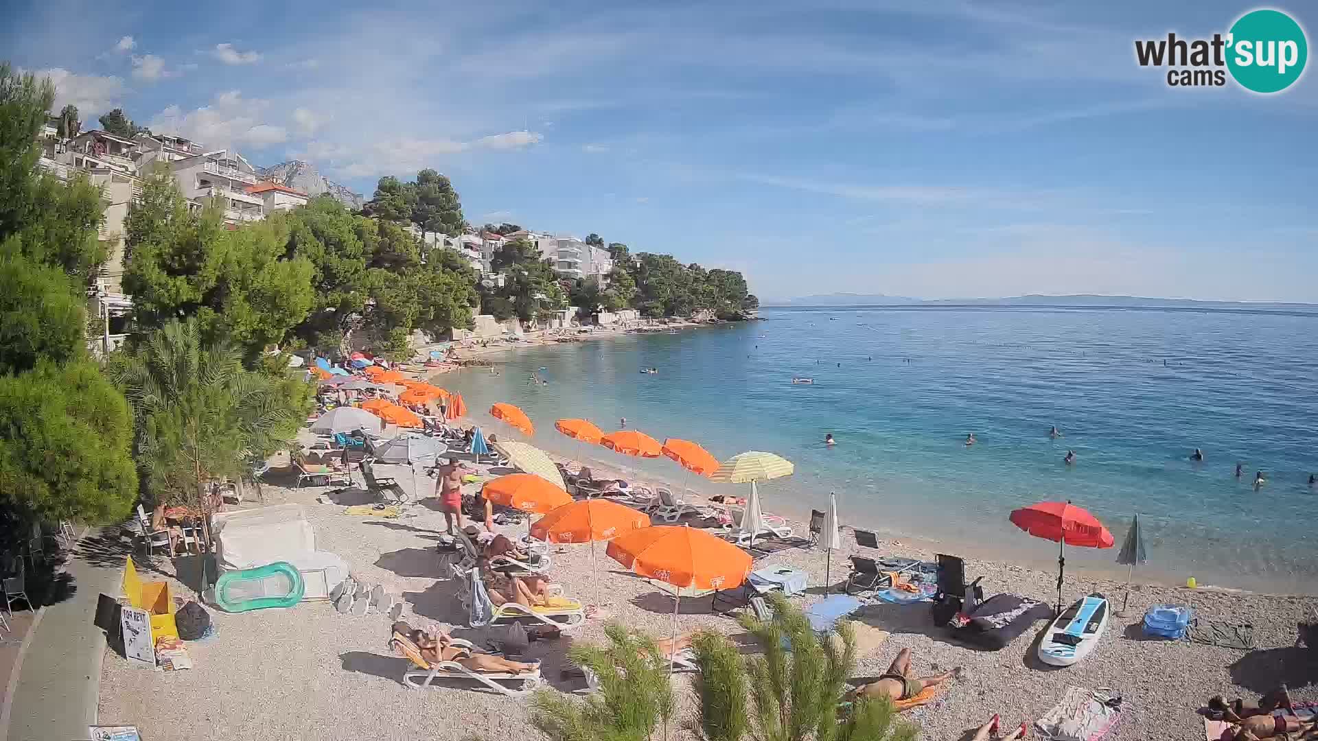 Webcam Plage Lučica Brela – Vue en direct sur la côte adriatique