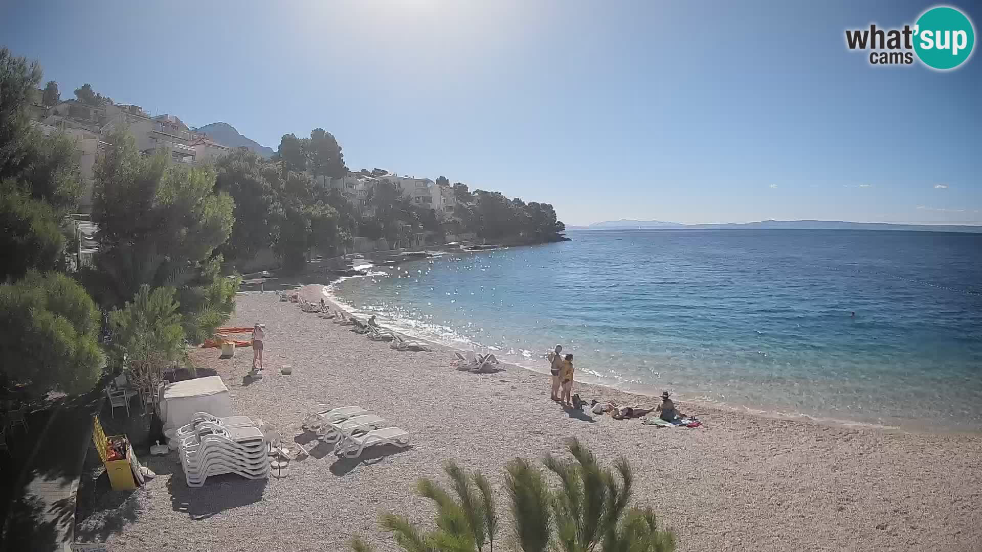 Spletna kamera Plaža Lučica Brela – Pogled v živo na Jadransko obalo