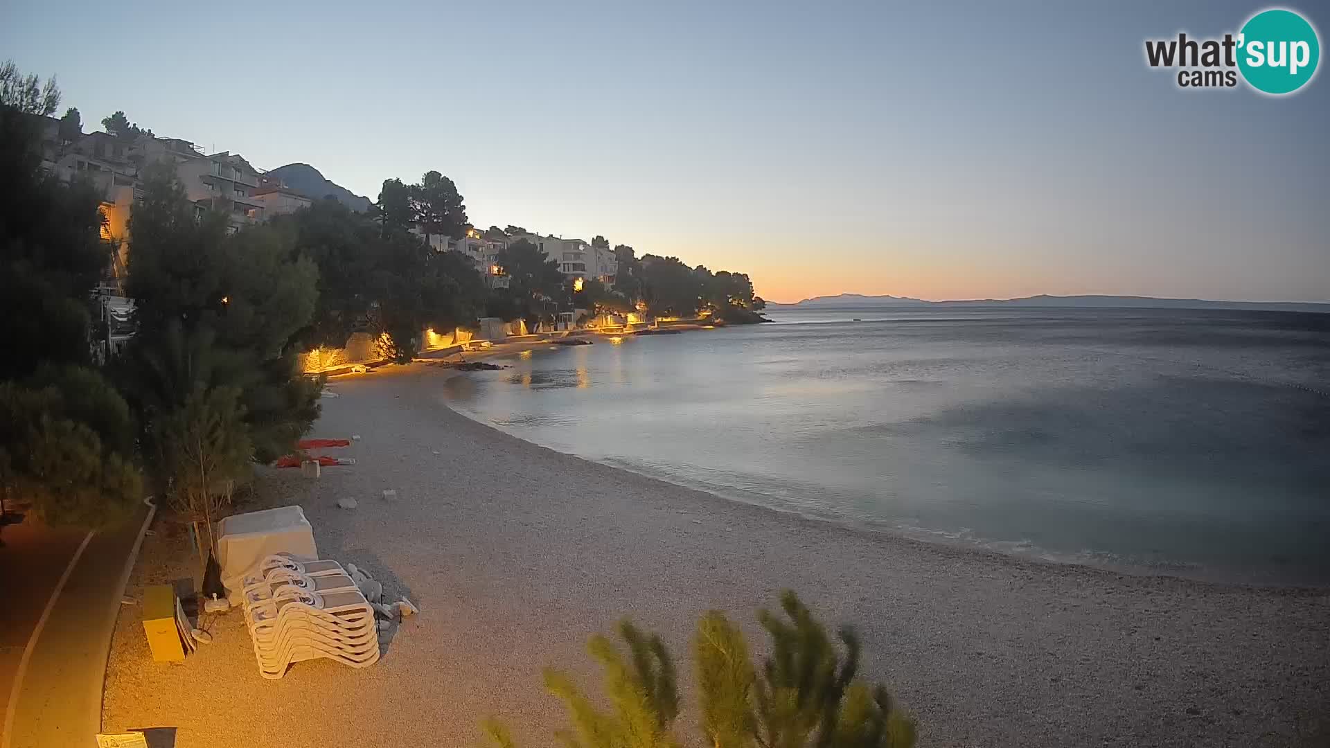 Webcam Lučica Strand Beach Brela – Liveblick von der Adriaküste
