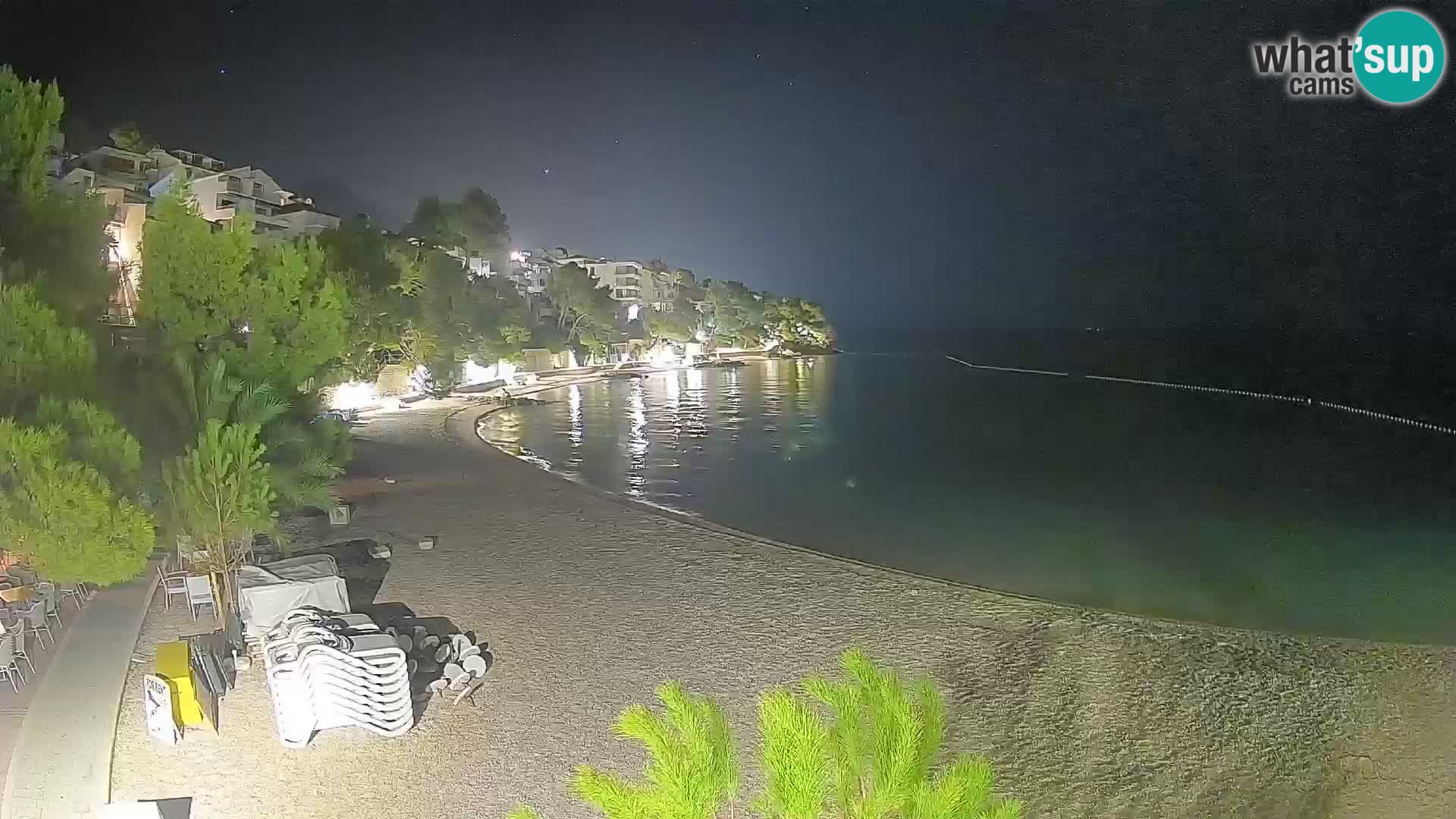Webcam Plage Lučica Brela – Vue en direct sur la côte adriatique