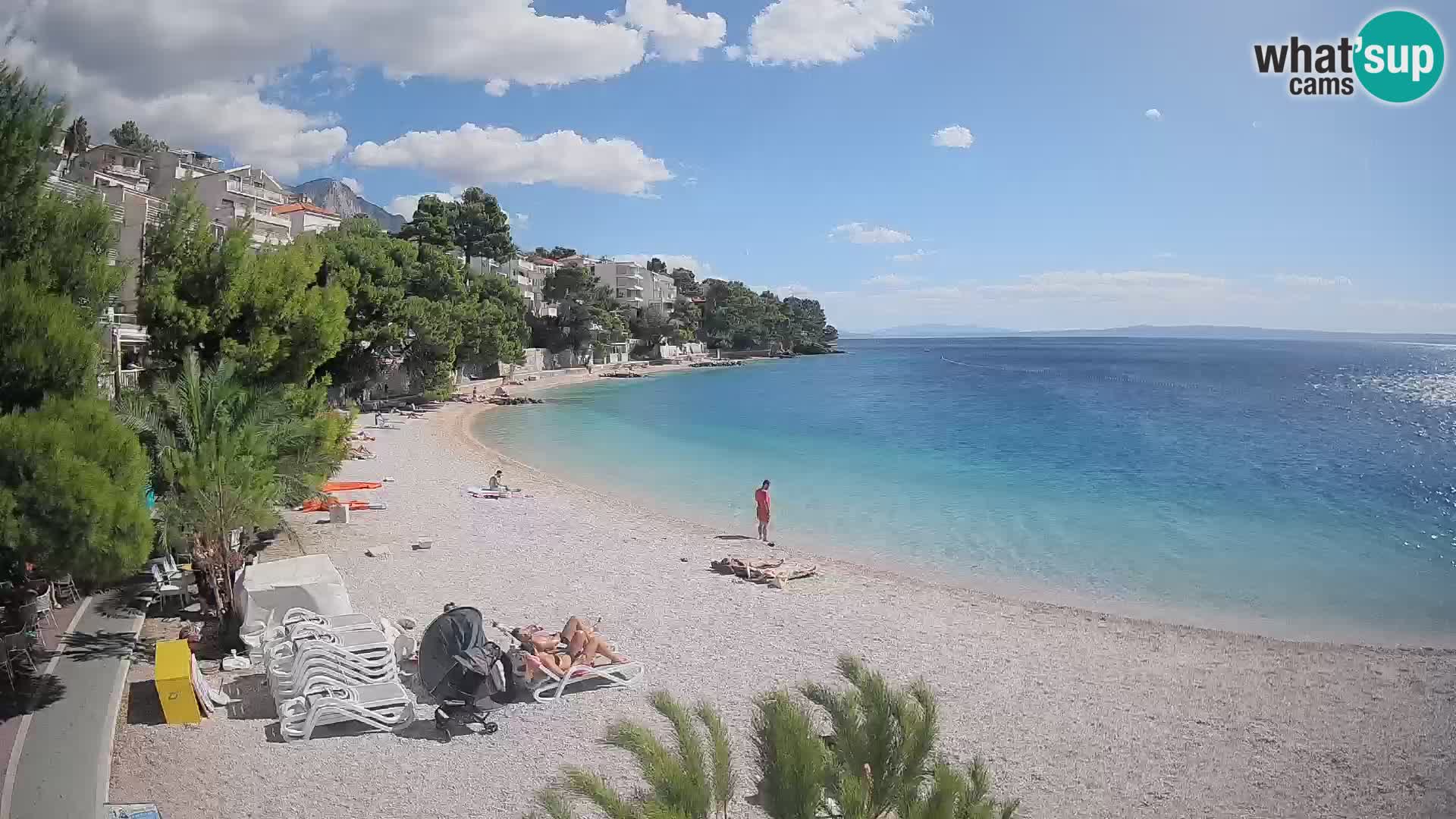 Webcam Lučica Strand Beach Brela – Liveblick von der Adriaküste