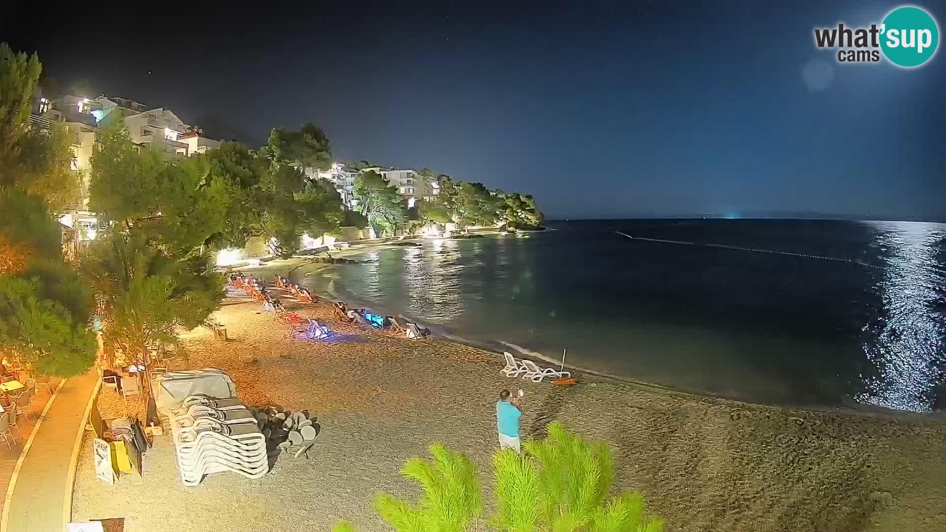 Webcam Lučica Strand Beach Brela – Liveblick von der Adriaküste