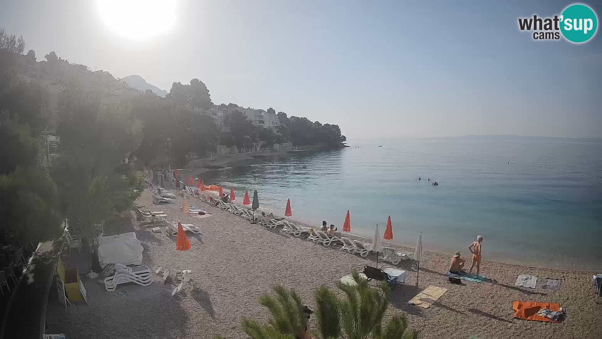 Webcam Lučica Strand Beach Brela – Liveblick von der Adriaküste