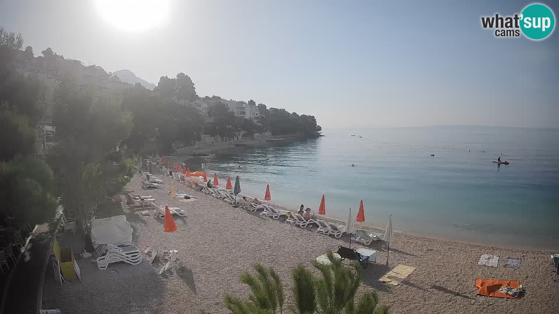 Webcam Lučica Strand Beach Brela – Liveblick von der Adriaküste