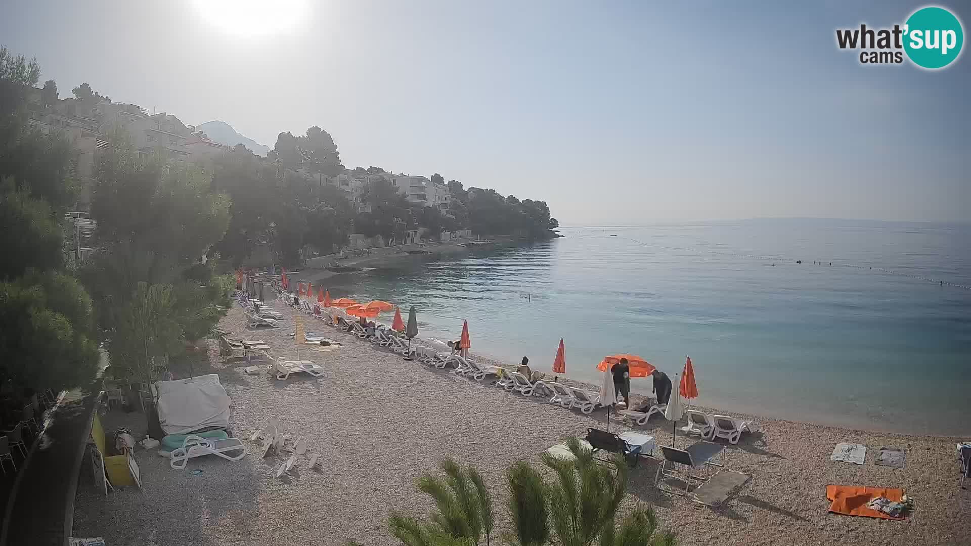 Webcam Plage Lučica Brela – Vue en direct sur la côte adriatique