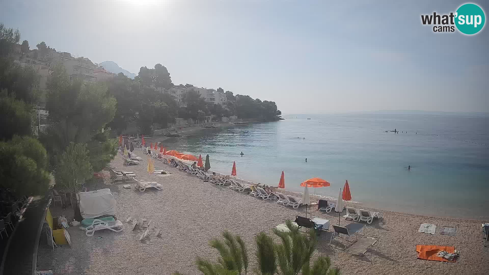 Webcam Plage Lučica Brela – Vue en direct sur la côte adriatique