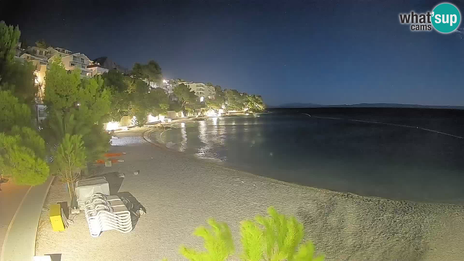 Webcam Lučica Strand Beach Brela – Liveblick von der Adriaküste