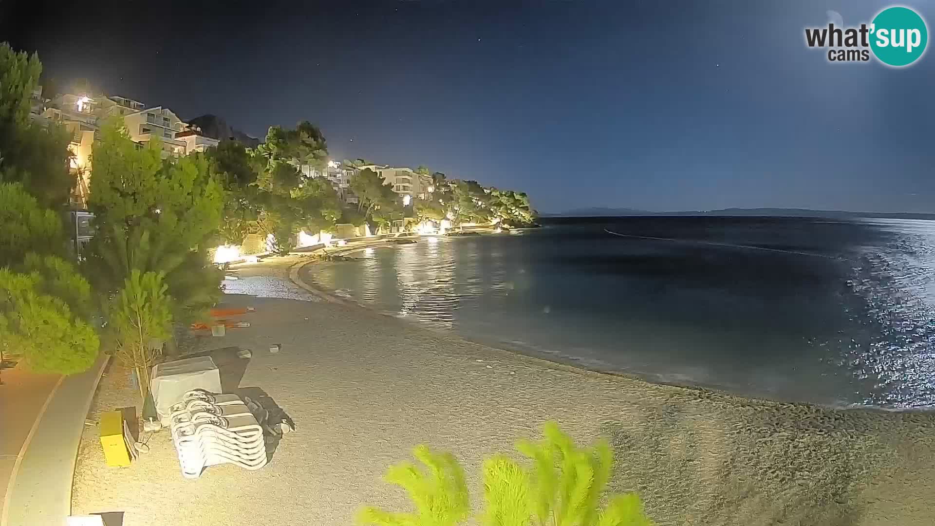 Webcam Lučica Strand Beach Brela – Liveblick von der Adriaküste