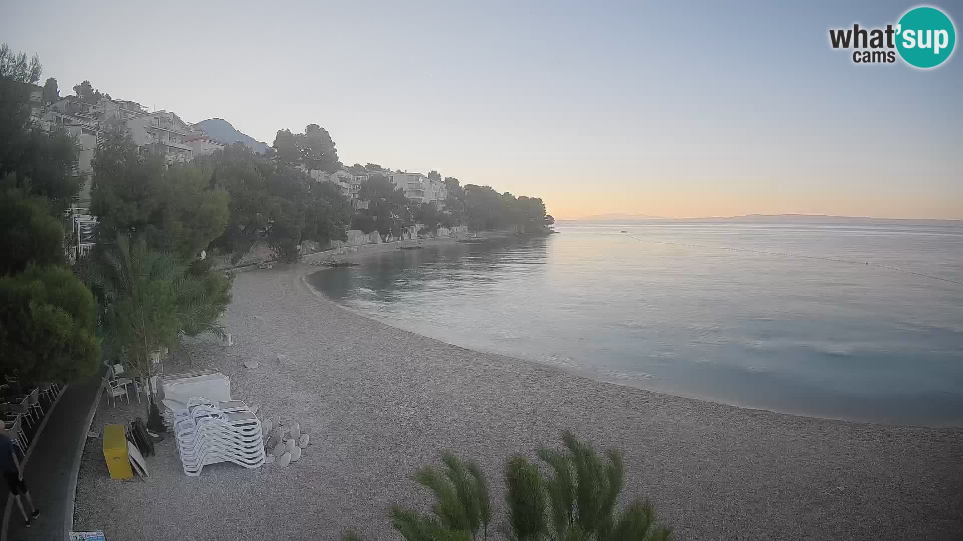Webcam Plage Lučica Brela – Vue en direct sur la côte adriatique