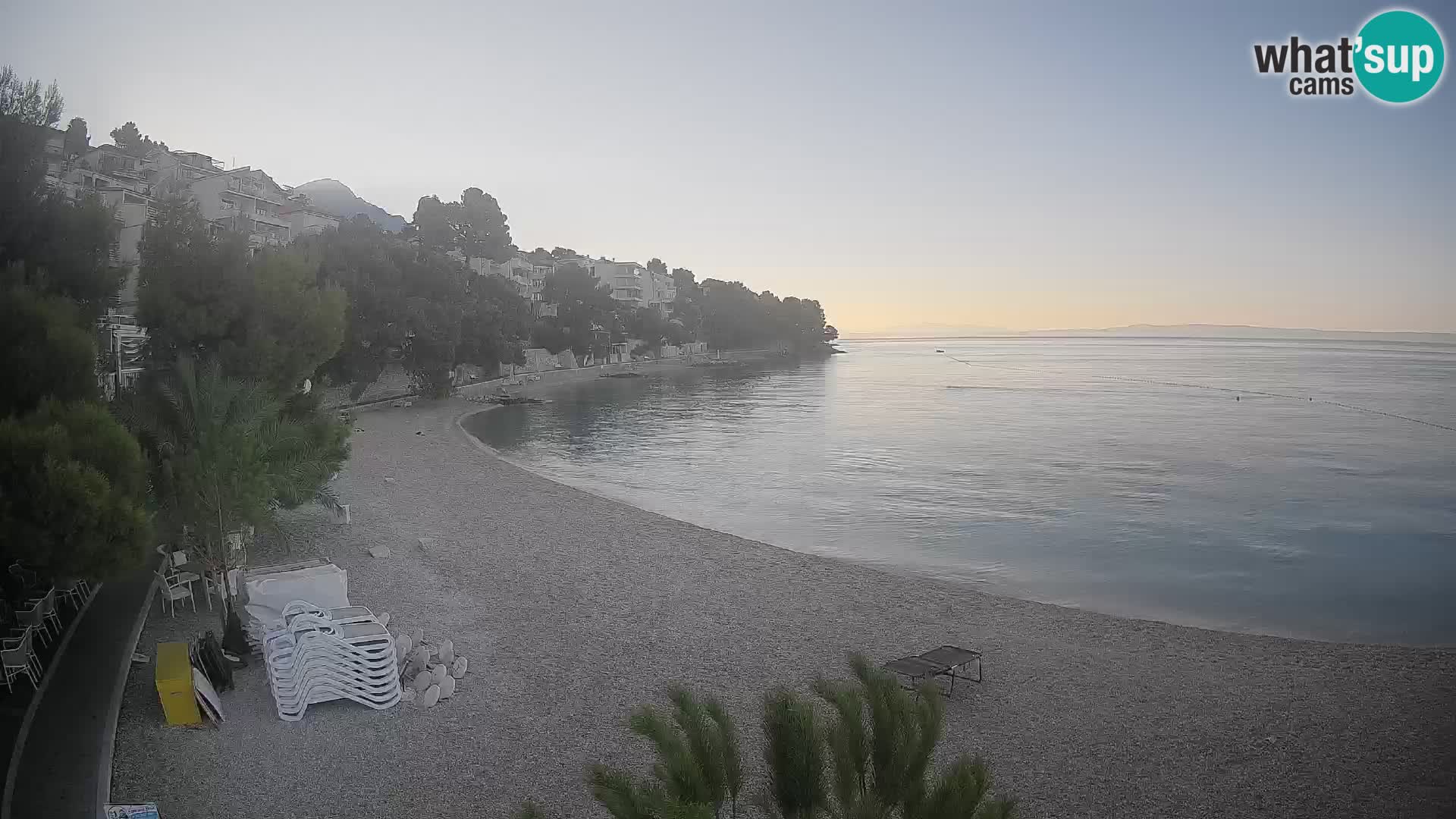 Webcam Lučica Strand Beach Brela – Liveblick von der Adriaküste