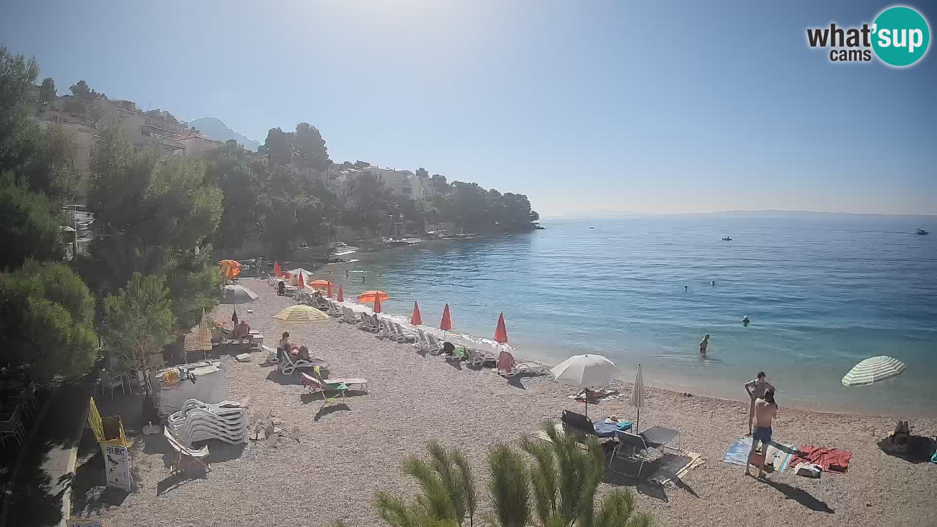 Webcam Lučica Strand Beach Brela – Liveblick von der Adriaküste