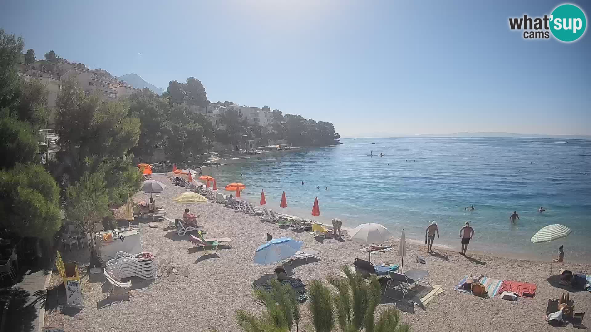 Webcam Lučica Strand Beach Brela – Liveblick von der Adriaküste