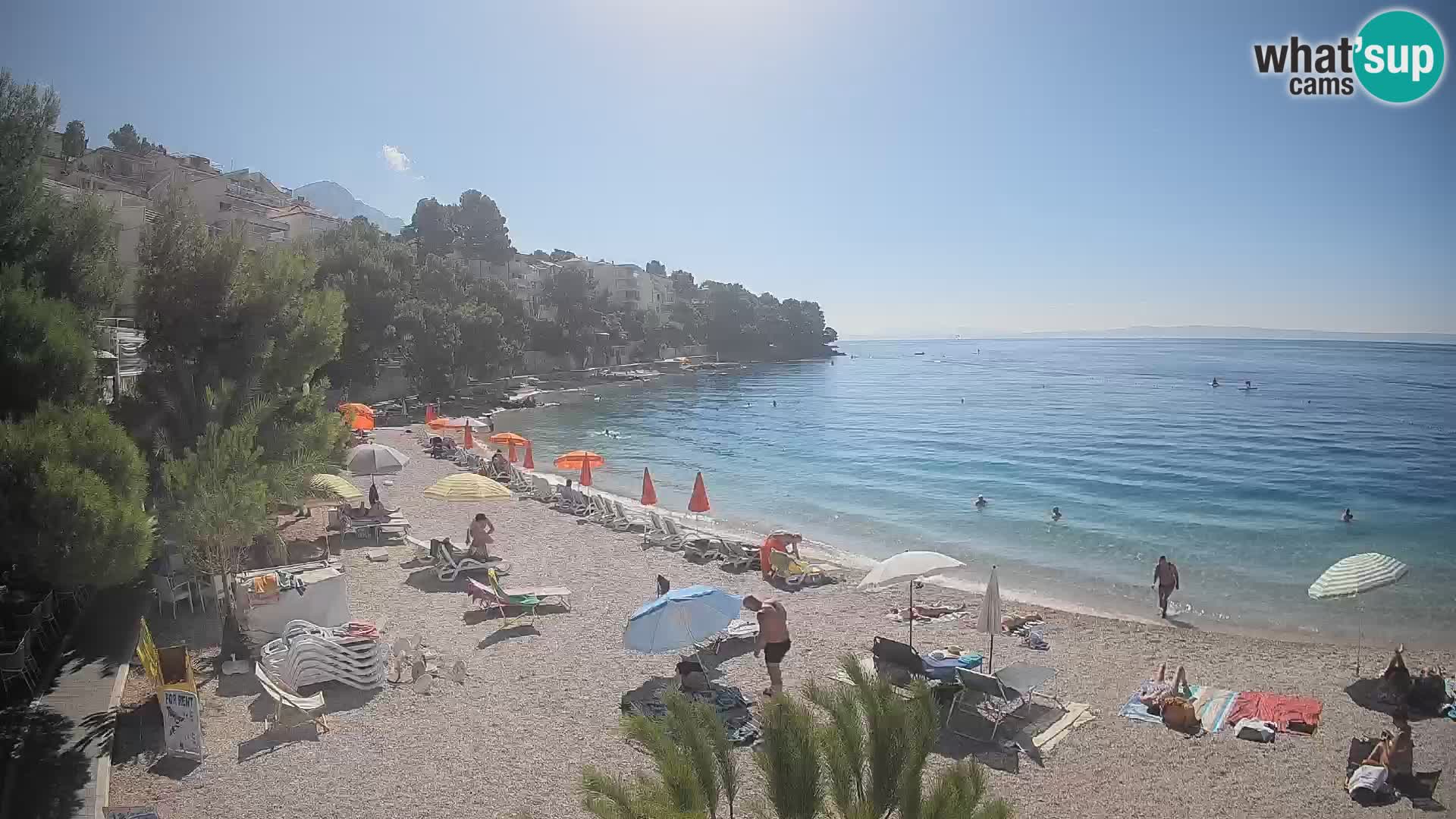 Webcam Lučica Strand Beach Brela – Liveblick von der Adriaküste