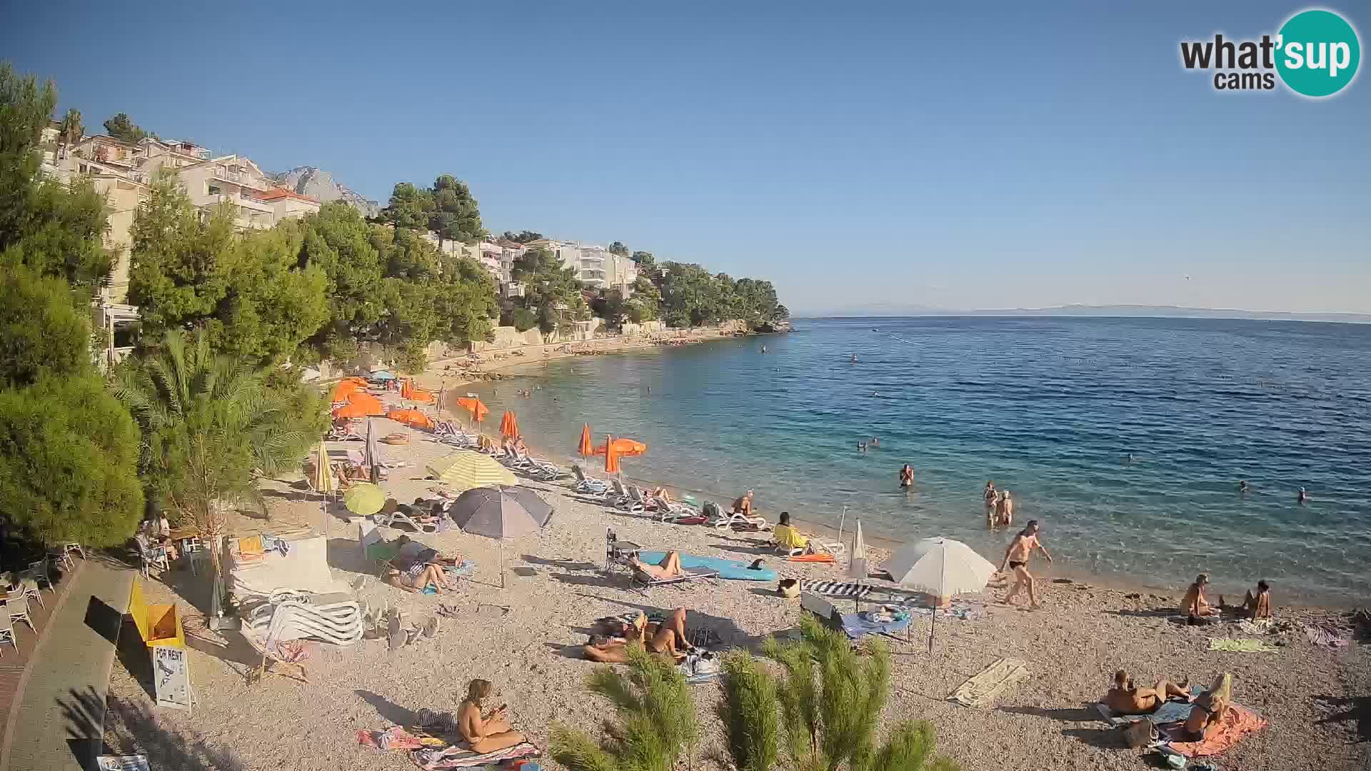 Webcam Lučica Strand Beach Brela – Liveblick von der Adriaküste