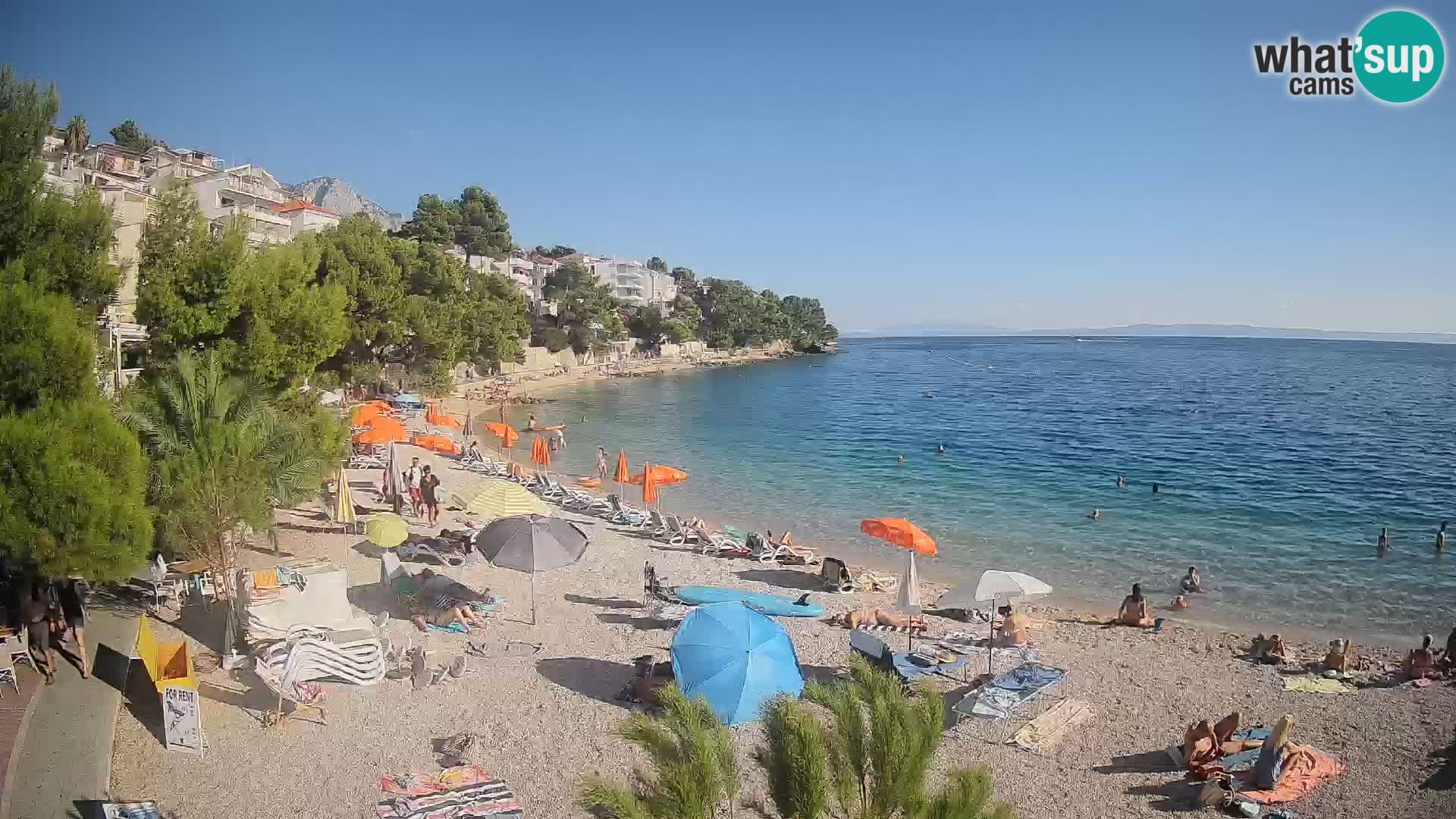 Webcam Lučica Strand Beach Brela – Liveblick von der Adriaküste