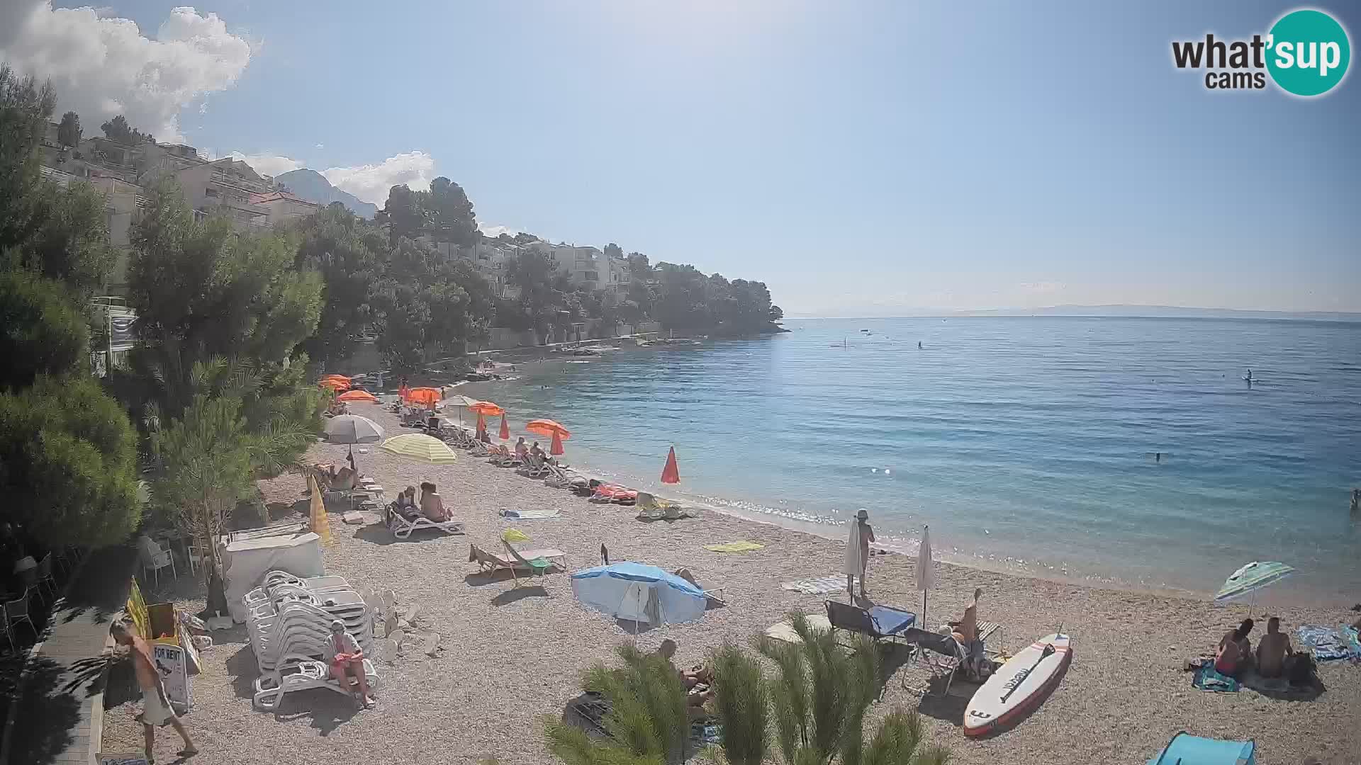 Webcam Lučica Strand Beach Brela – Liveblick von der Adriaküste