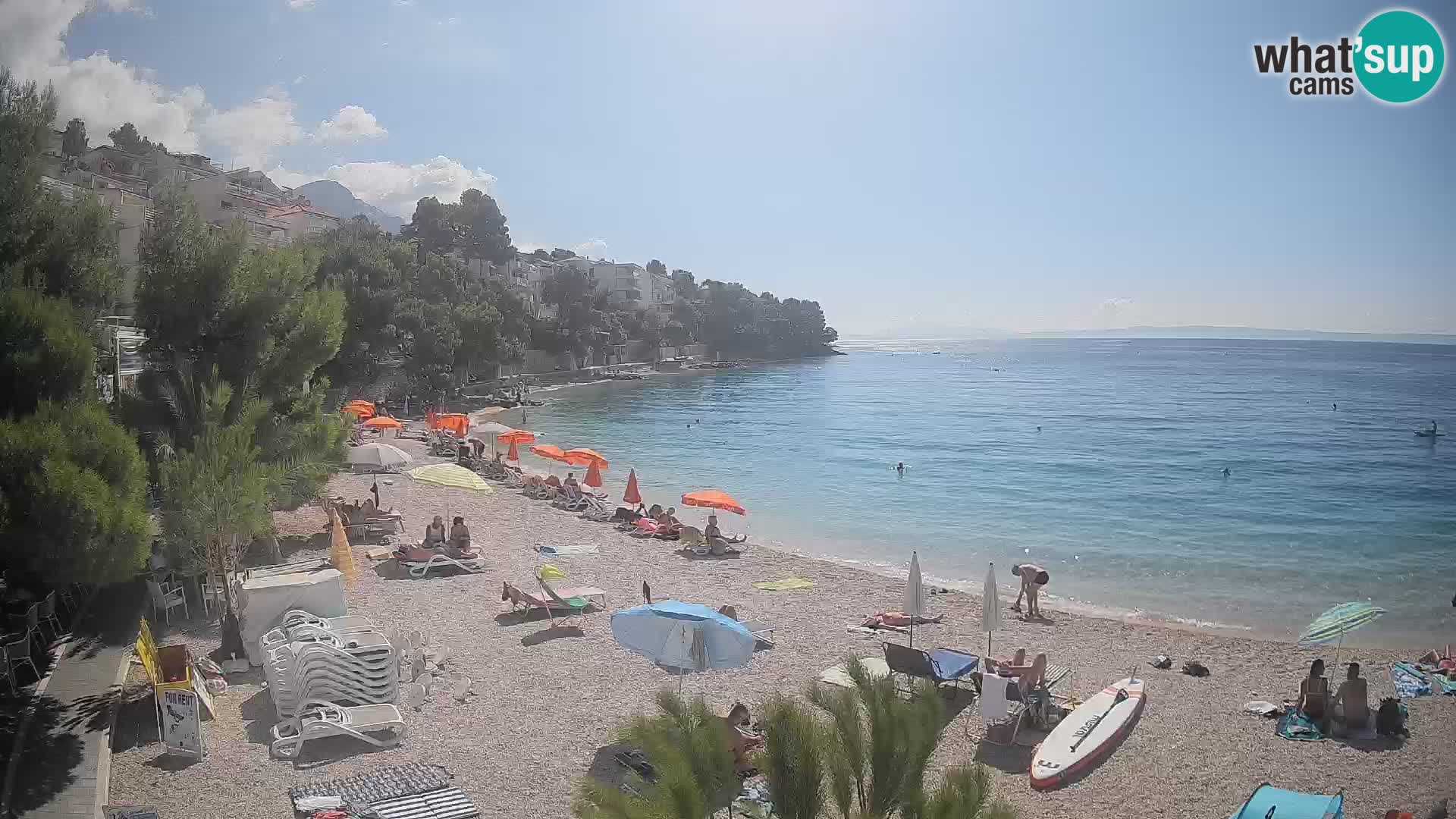 Spletna kamera Plaža Lučica Brela – Pogled v živo na Jadransko obalo