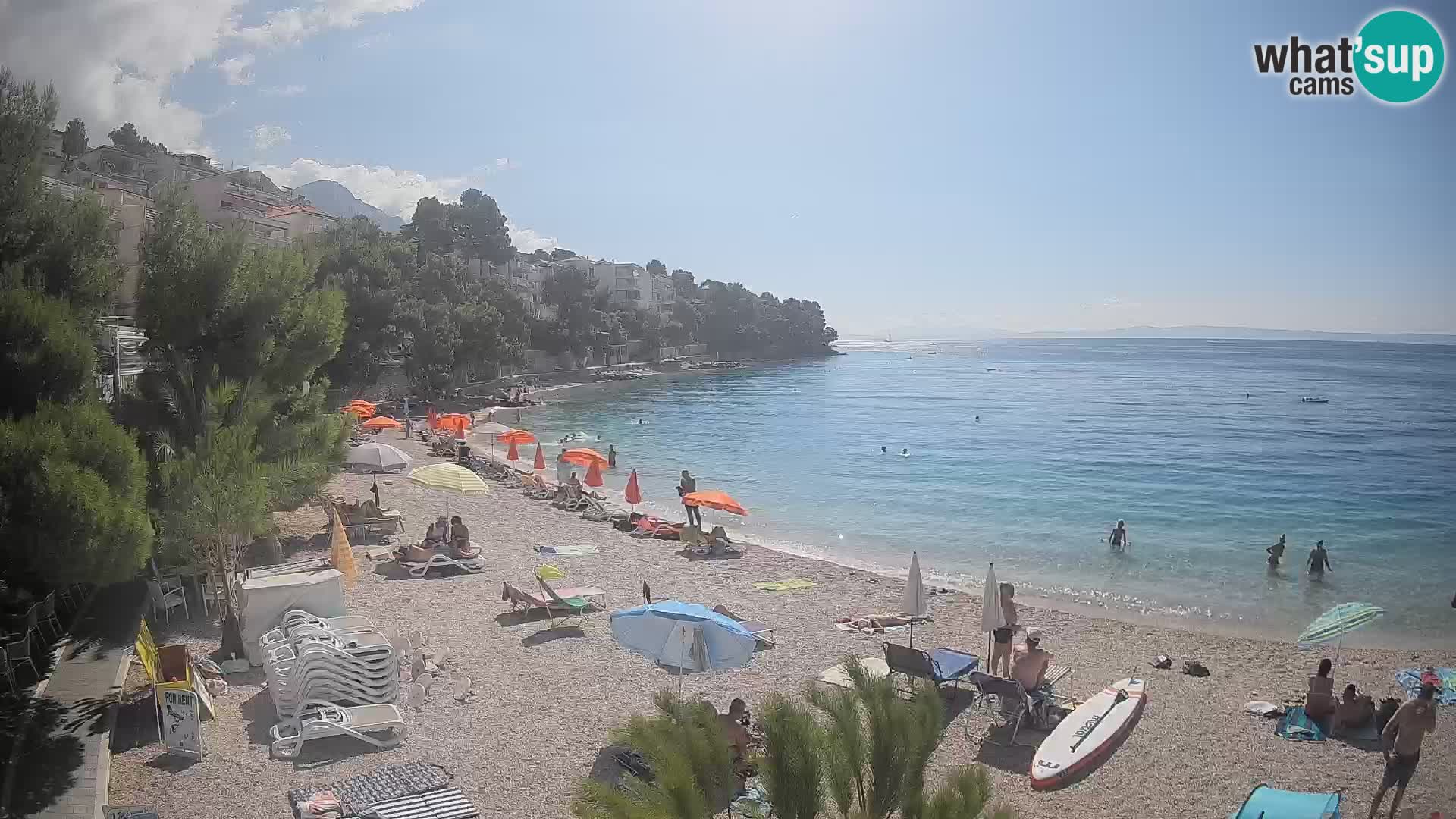 Webcam Lučica Strand Beach Brela – Liveblick von der Adriaküste