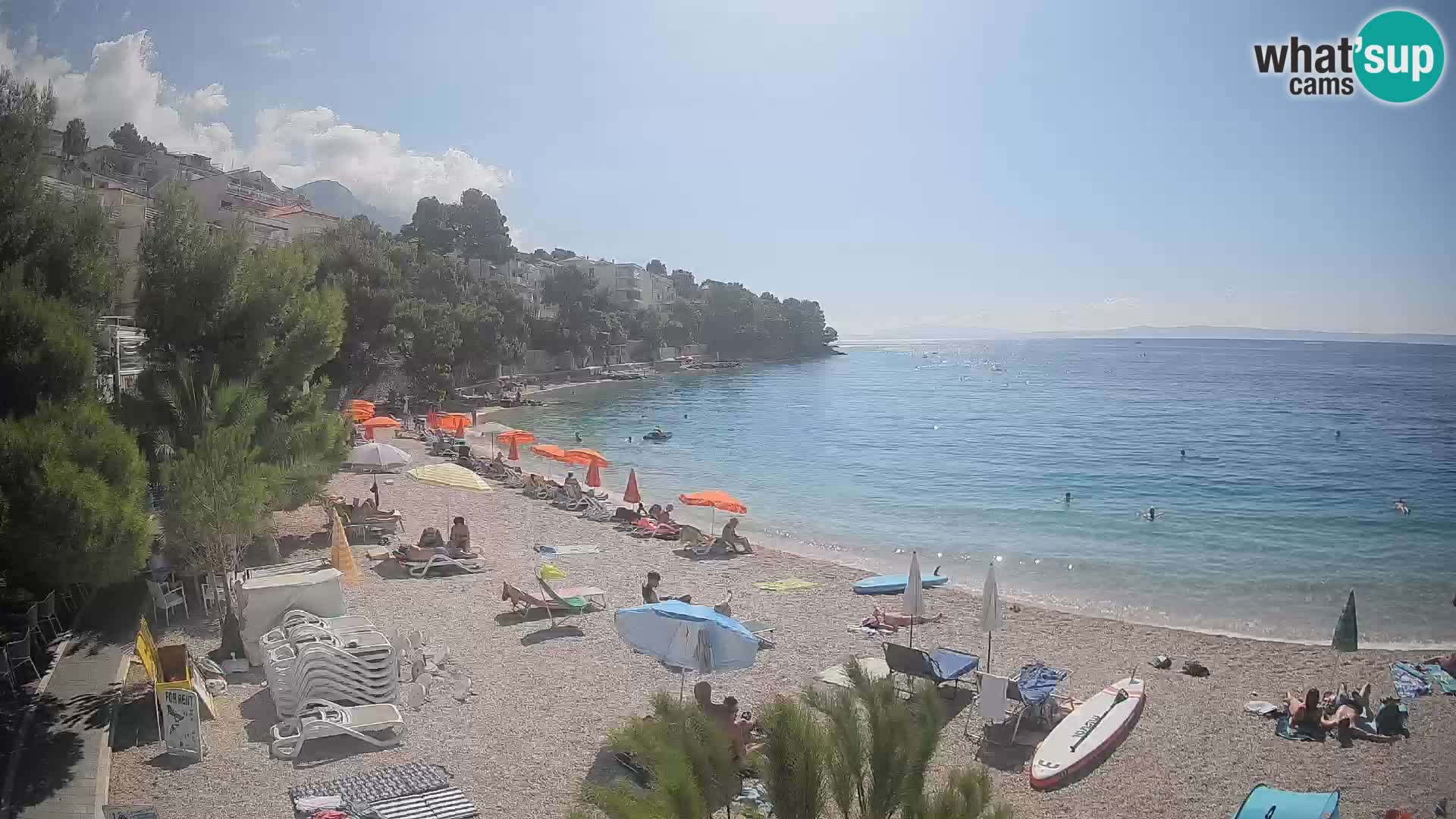 Webcam Plage Lučica Brela – Vue en direct sur la côte adriatique