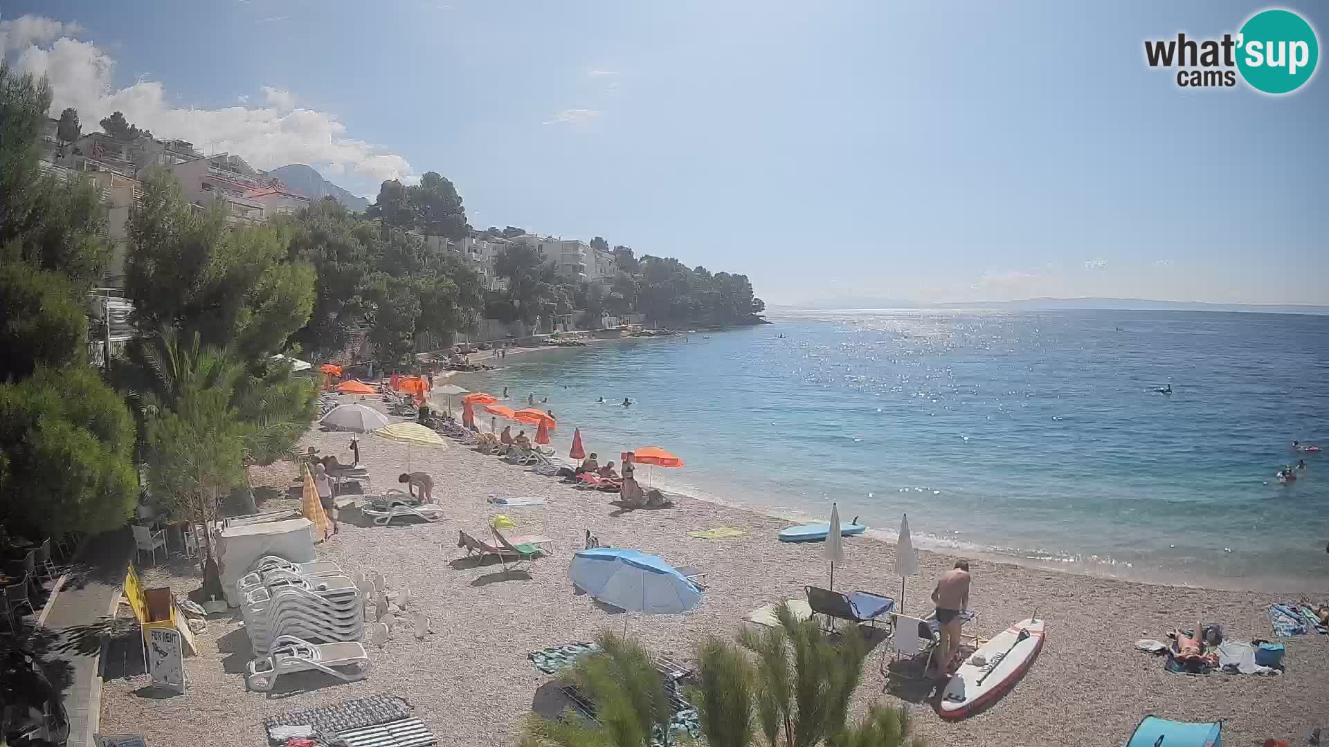 Webcam Lučica Strand Beach Brela – Liveblick von der Adriaküste