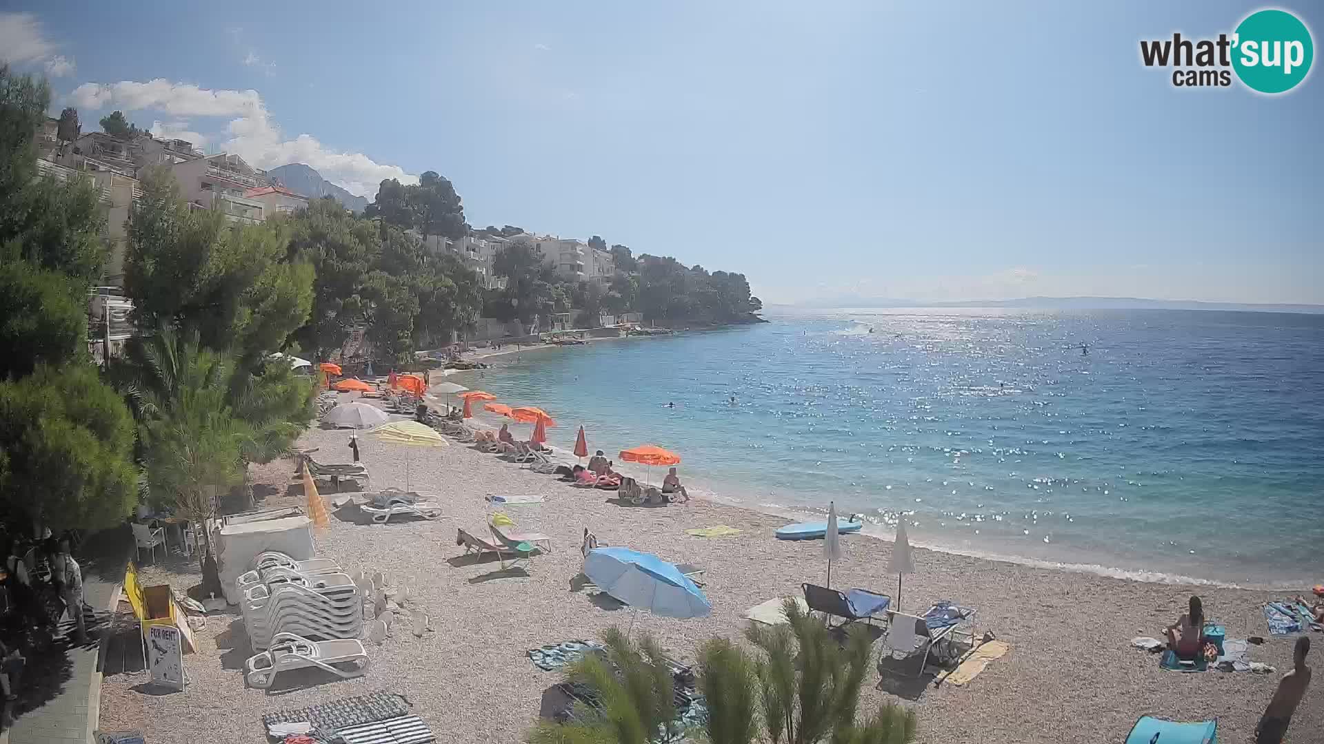 Webcam Plage Lučica Brela – Vue en direct sur la côte adriatique