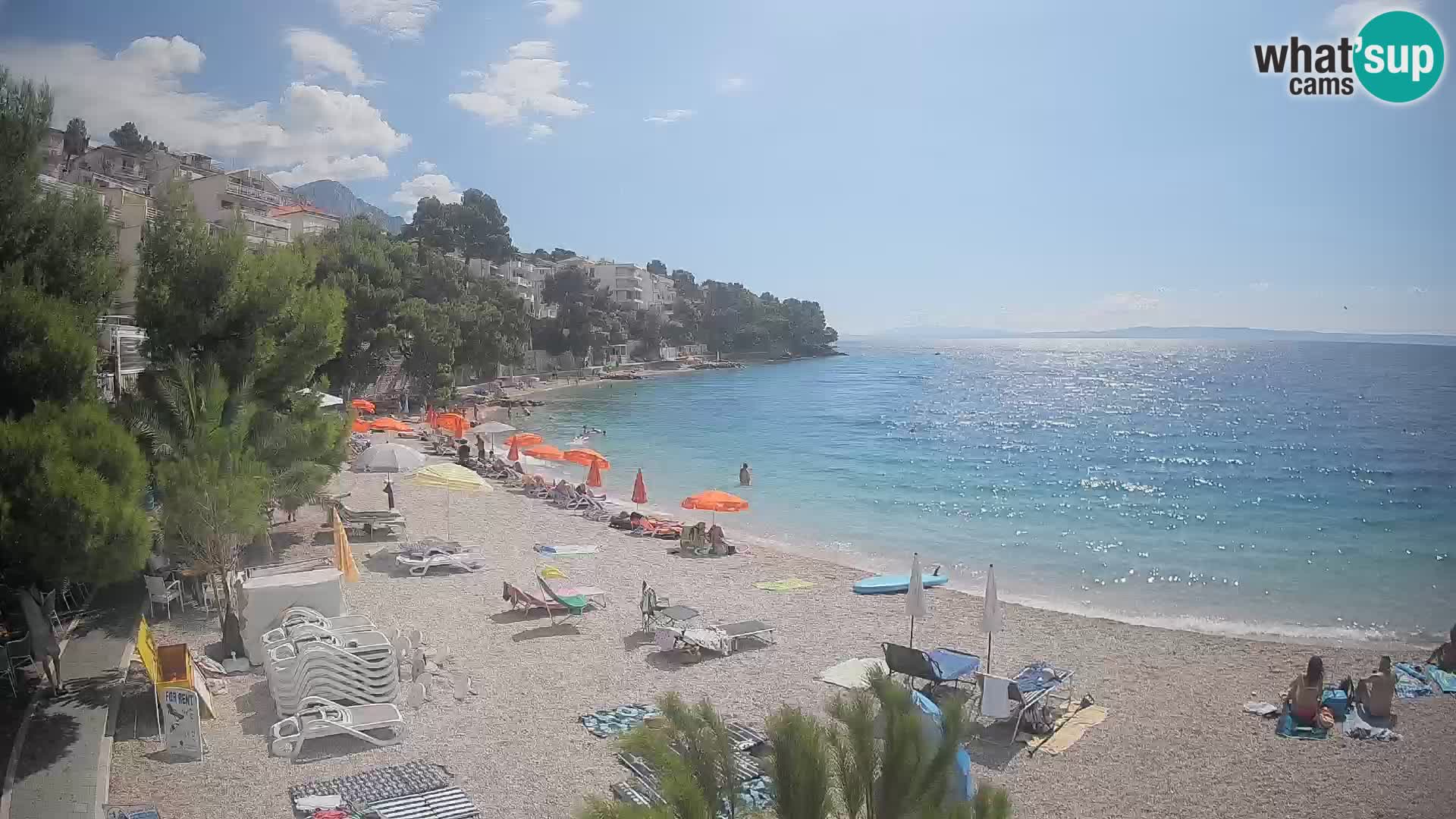 Webcam Lučica Strand Beach Brela – Liveblick von der Adriaküste