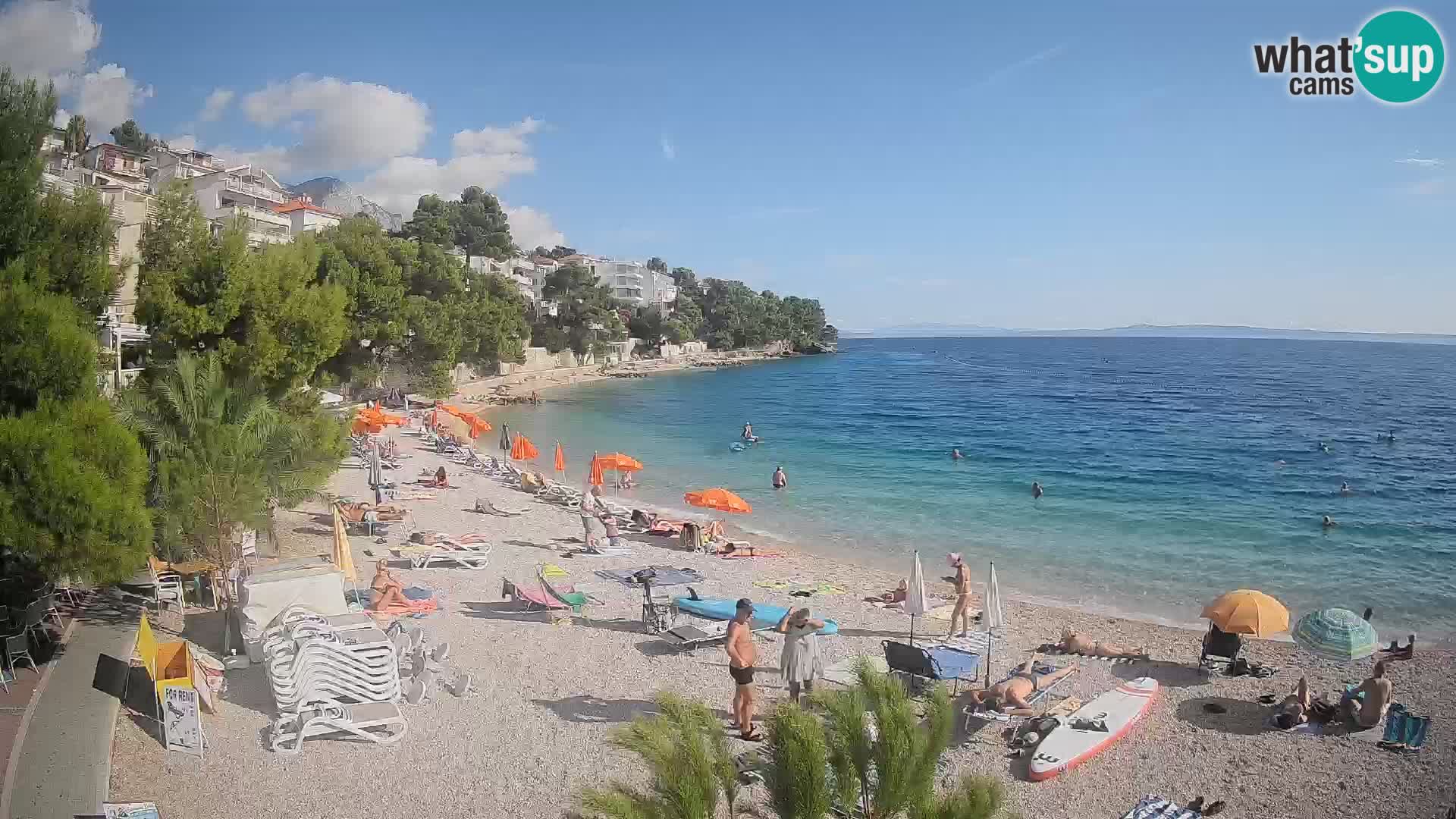 Webcam Lučica Strand Beach Brela – Liveblick von der Adriaküste