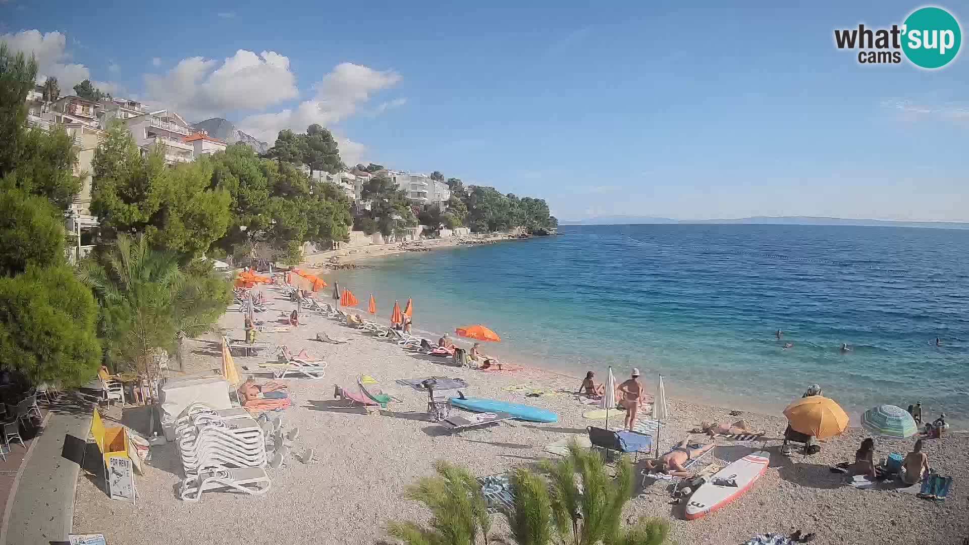 Webcam Lučica Strand Beach Brela – Liveblick von der Adriaküste