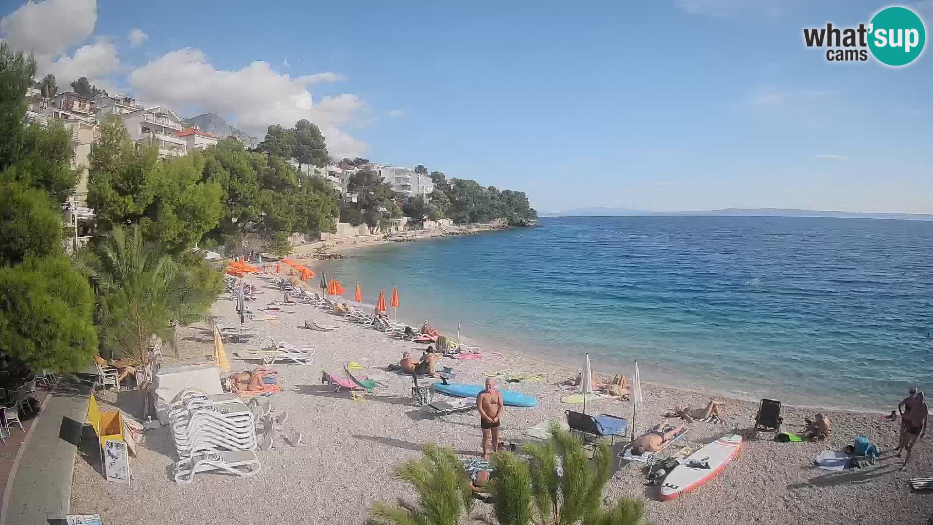 Webcam Plage Lučica Brela – Vue en direct sur la côte adriatique