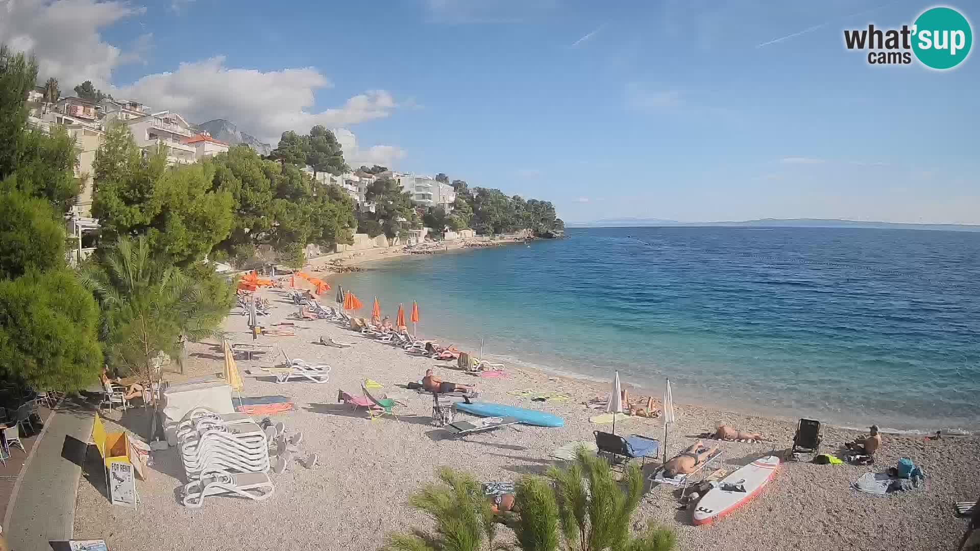 Webcam Plage Lučica Brela – Vue en direct sur la côte adriatique