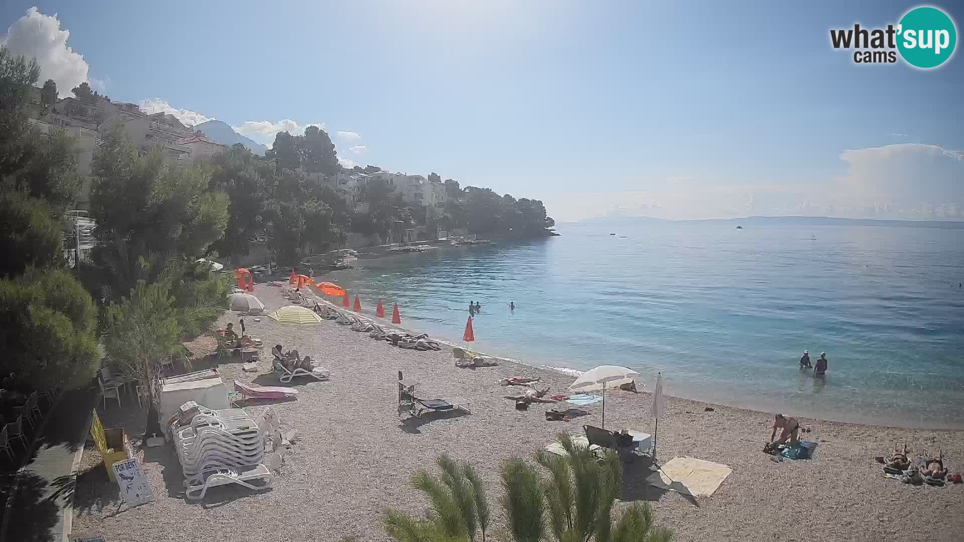 Web kamera Plaža Lučica Brela – Pogled uživo na jadransku obalu