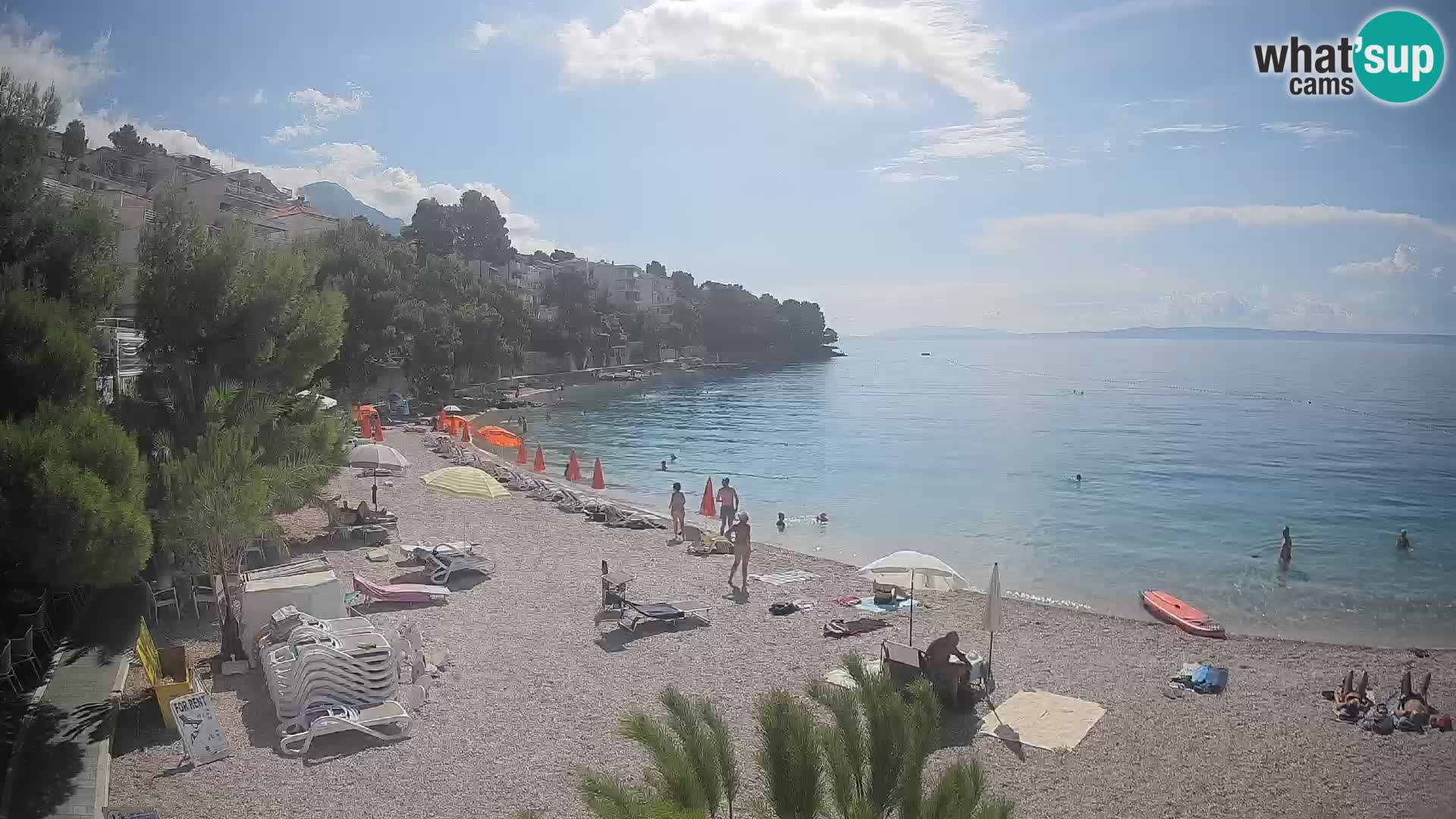Webcam Spiaggia Lučica Brela – Vista live sulla costa adriatica