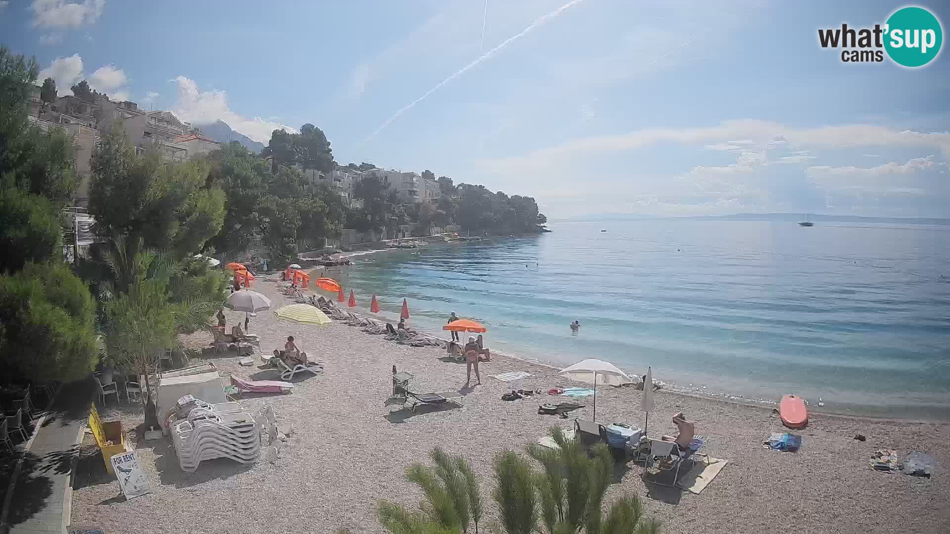 Web kamera Plaža Lučica Brela – Pogled uživo na jadransku obalu