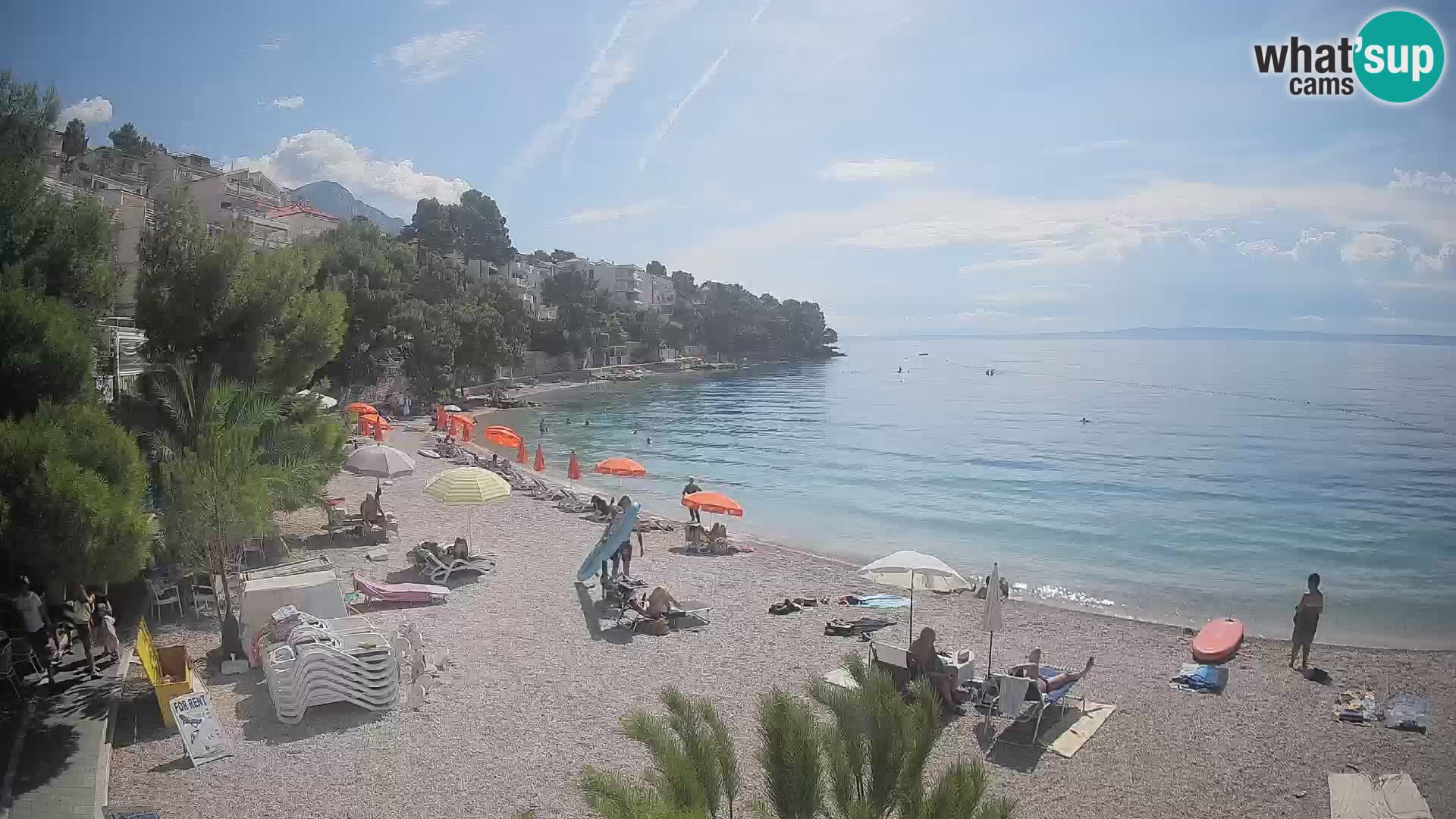 Webcam Plage Lučica Brela – Vue en direct sur la côte adriatique