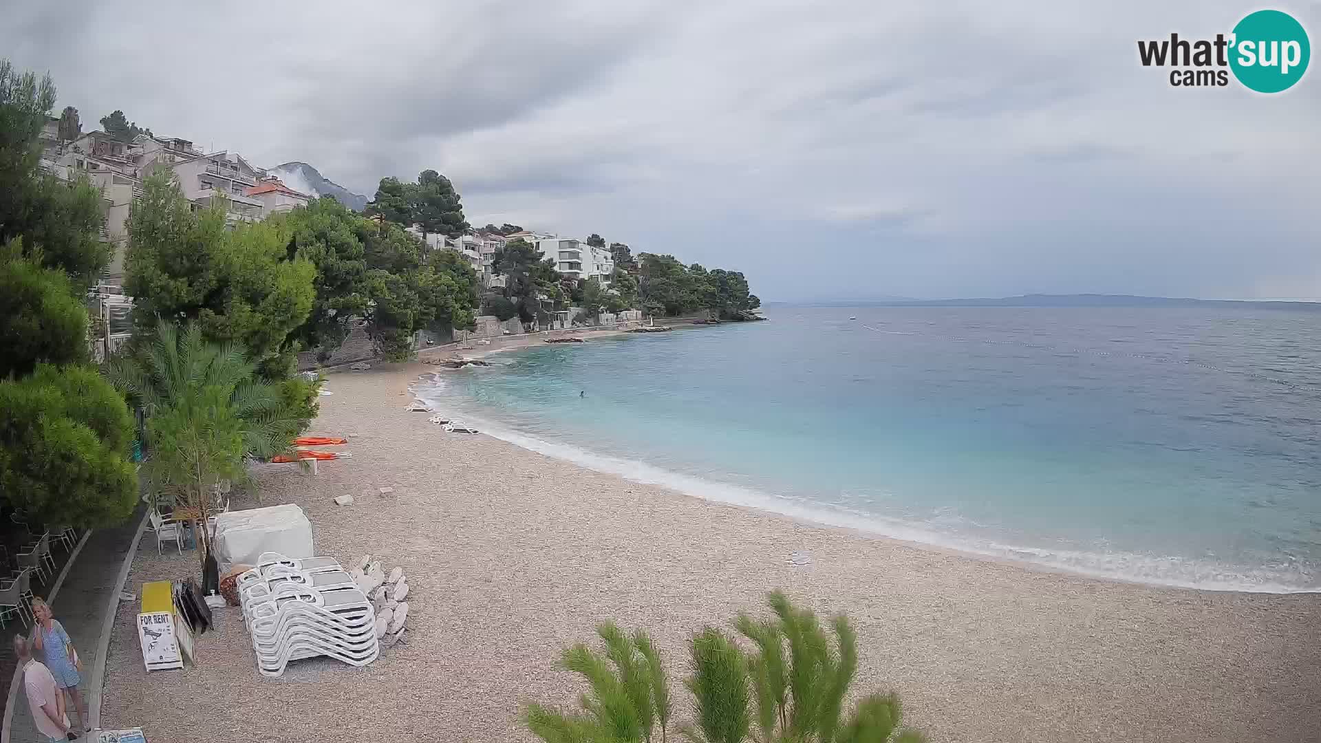 Webcam Lučica Strand Beach Brela – Liveblick von der Adriaküste