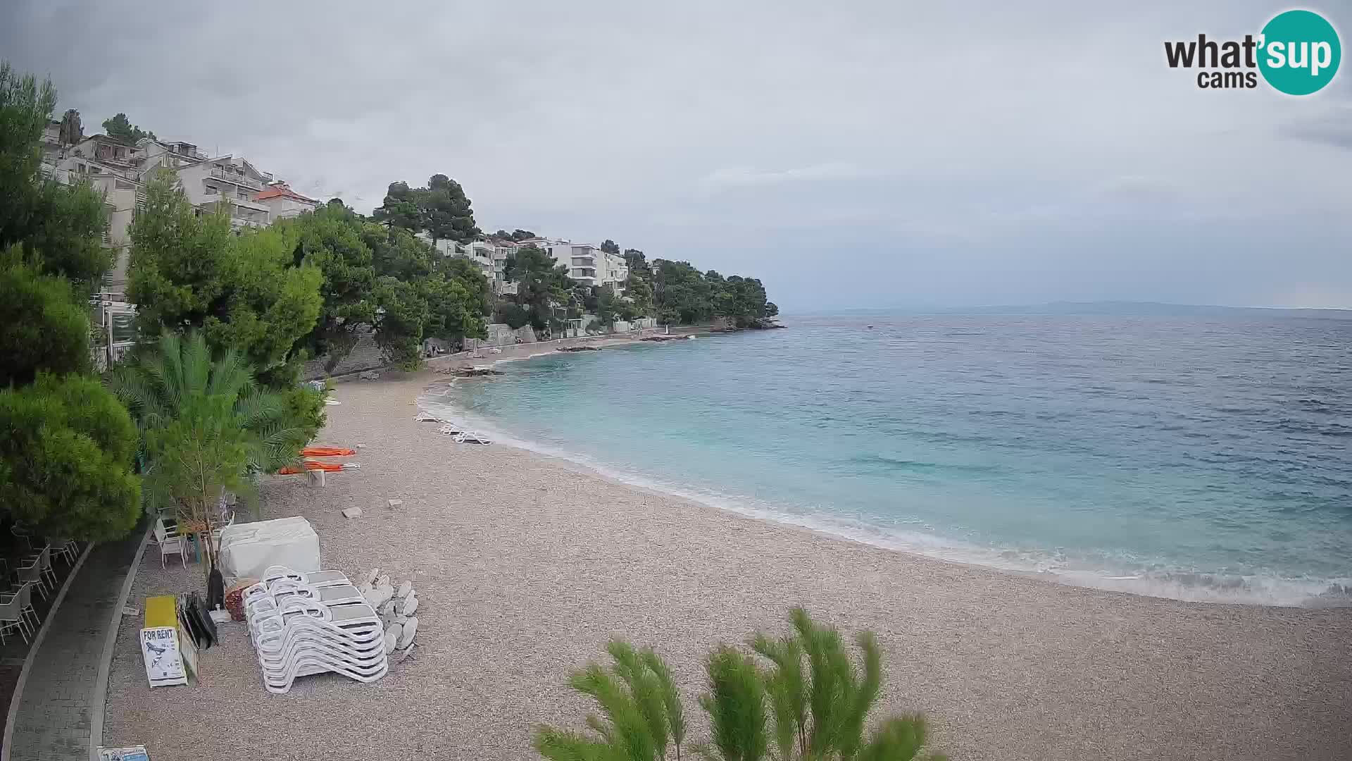 Webcam Lučica Strand Beach Brela – Liveblick von der Adriaküste