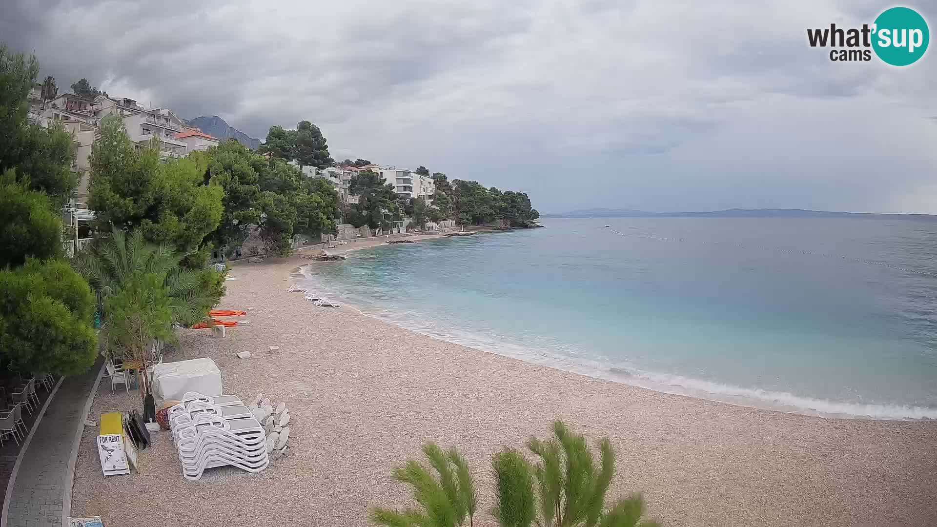 Webcam Lučica Strand Beach Brela – Liveblick von der Adriaküste