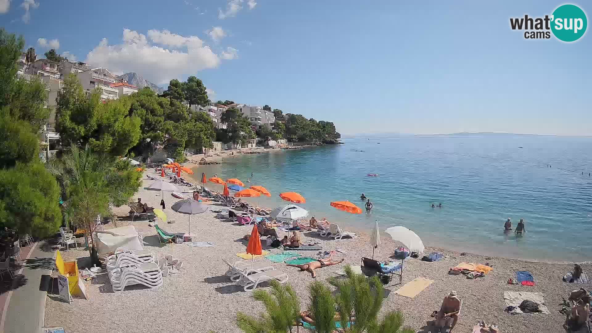 Webcam Lučica Strand Beach Brela – Liveblick von der Adriaküste