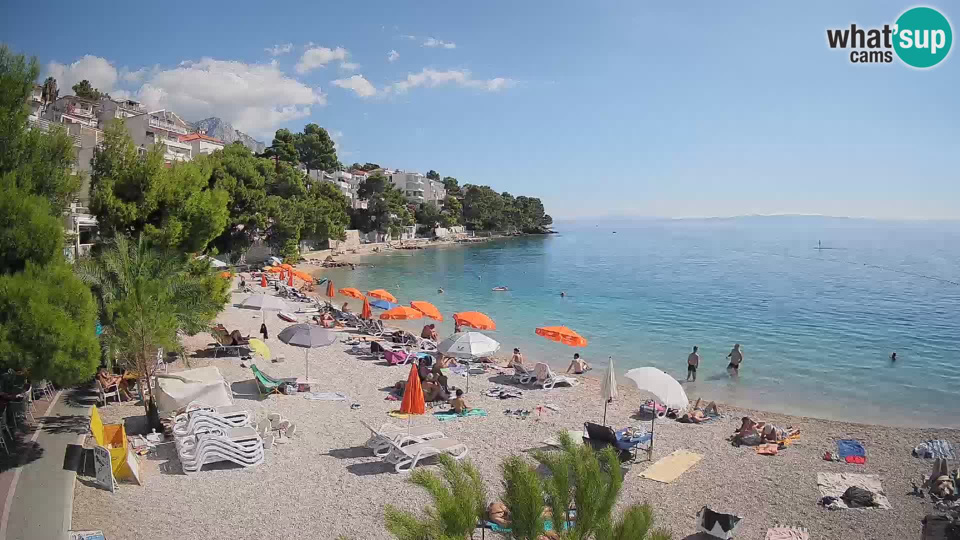 Webcam Lučica Strand Beach Brela – Liveblick von der Adriaküste