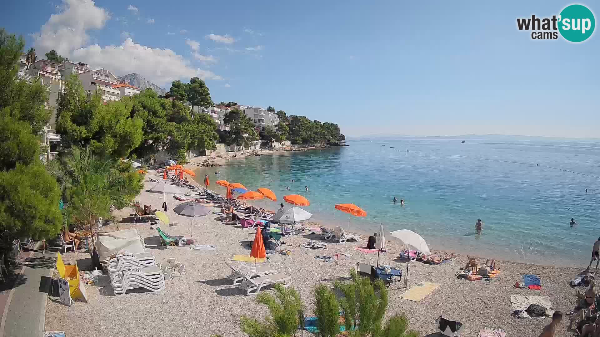 Webcam Plage Lučica Brela – Vue en direct sur la côte adriatique