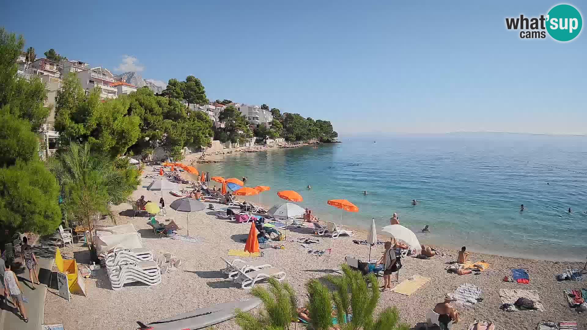 Webcam Lučica Strand Beach Brela – Liveblick von der Adriaküste