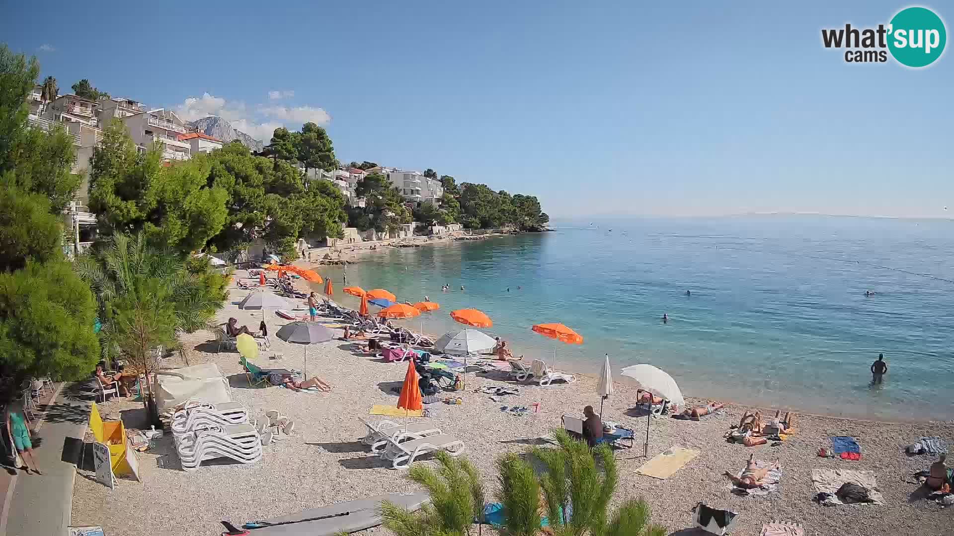 Webcam Playa Lučica Brela – Vista en directo de la costa adriática