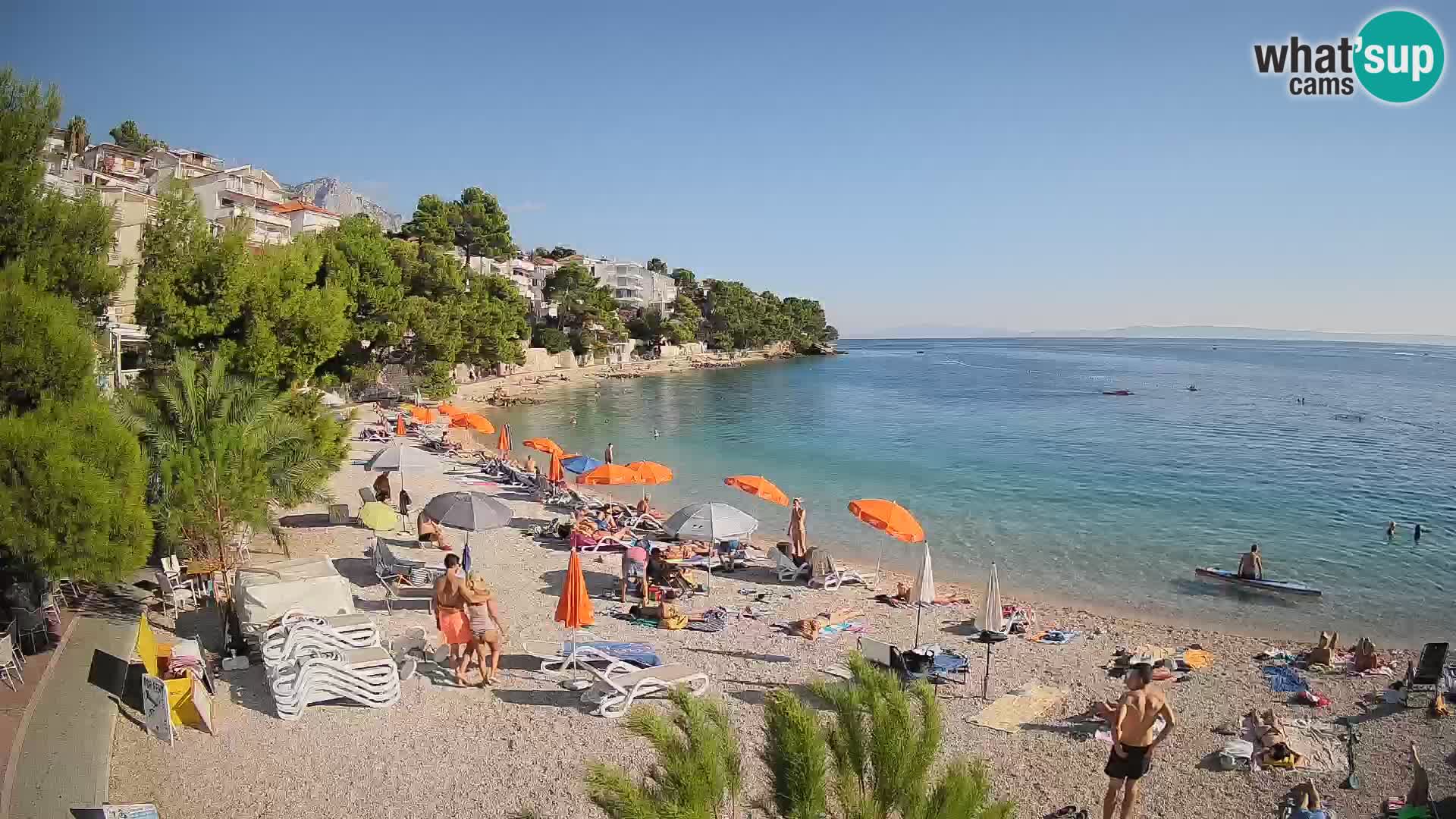 Webcam Lučica Strand Beach Brela – Liveblick von der Adriaküste