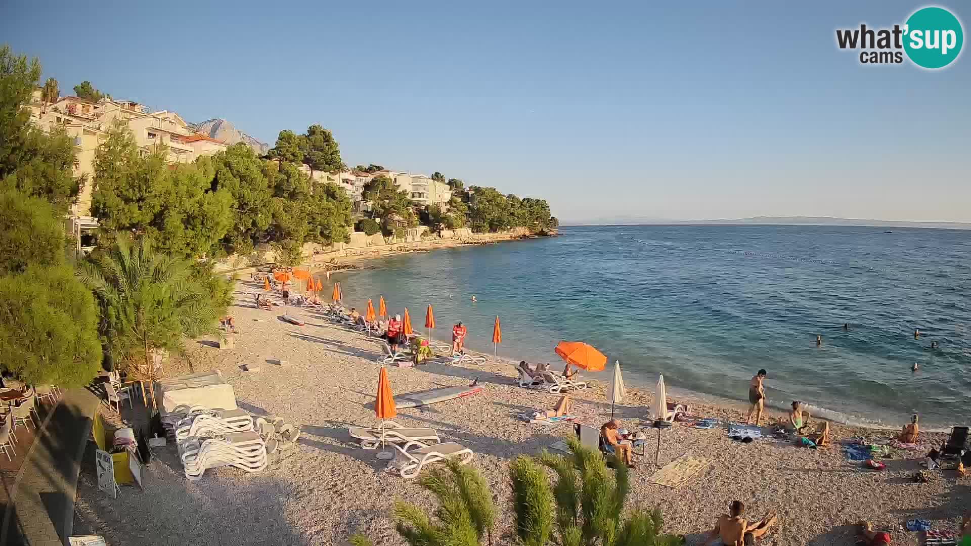 Webcam Lučica Strand Beach Brela – Liveblick von der Adriaküste