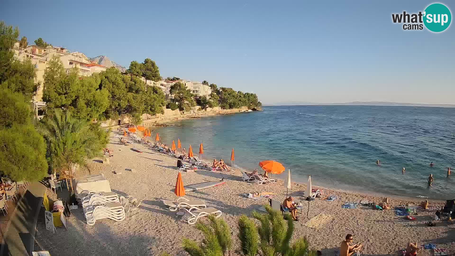 Webcam Lučica Strand Beach Brela – Liveblick von der Adriaküste