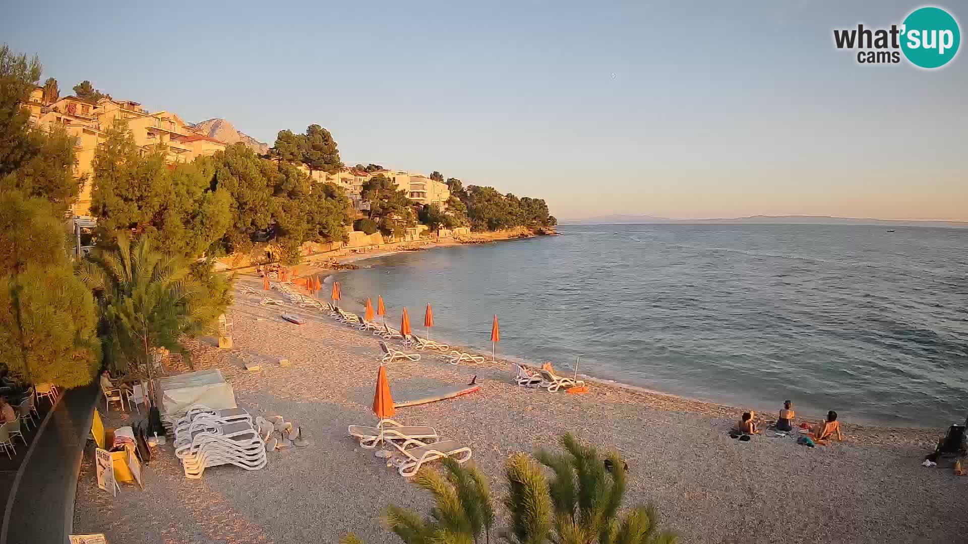 Webcam Lučica Strand Beach Brela – Liveblick von der Adriaküste