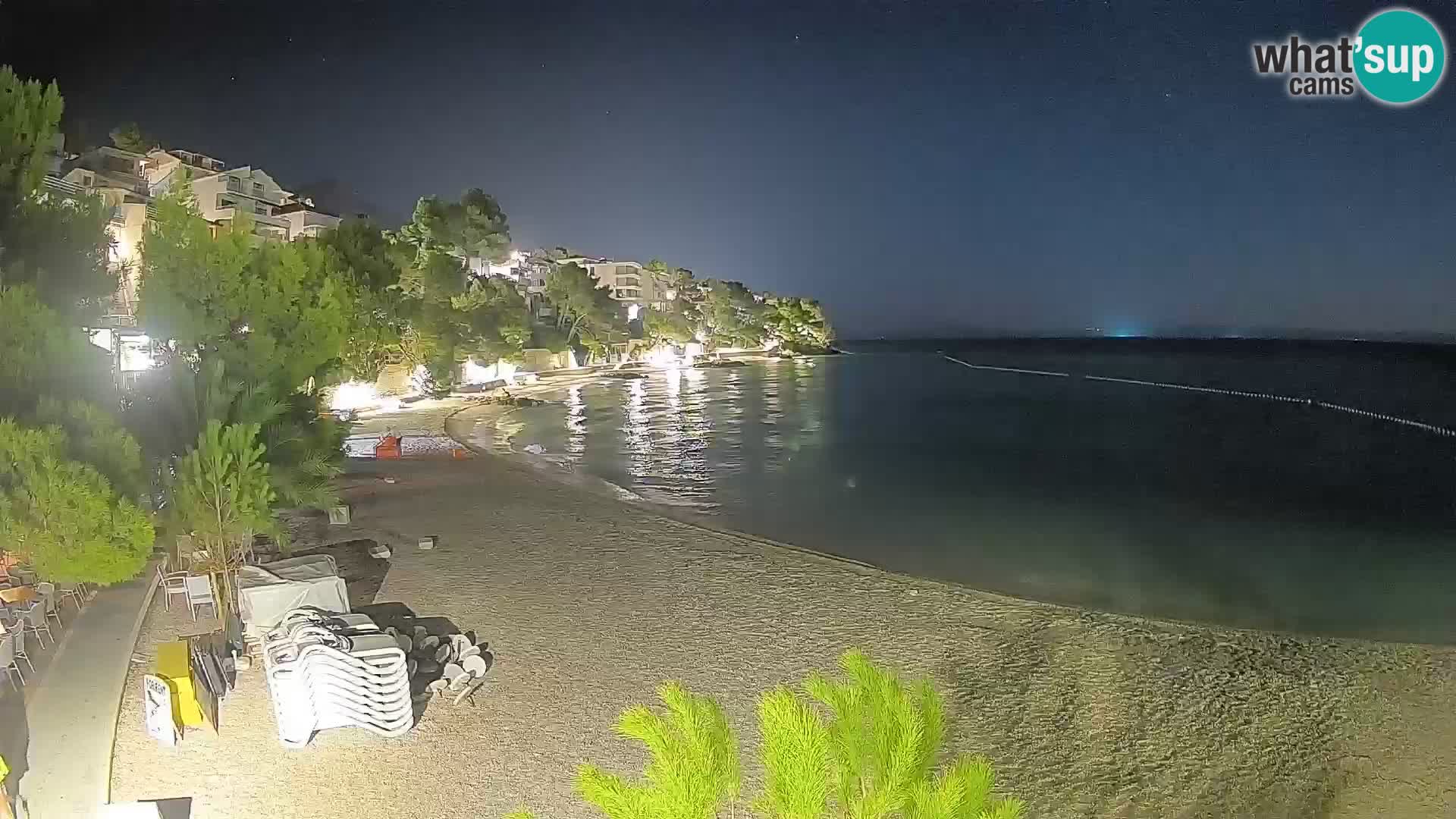 Spletna kamera Plaža Lučica Brela – Pogled v živo na Jadransko obalo