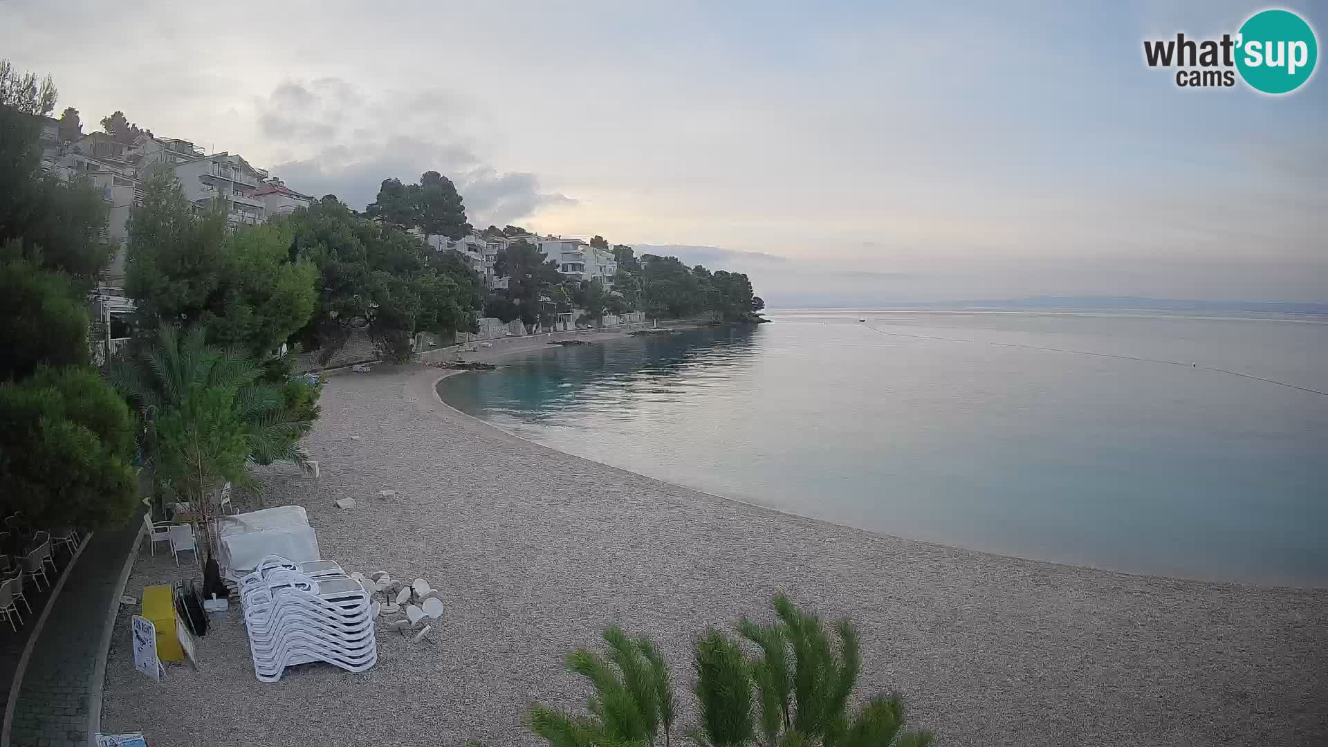 Webcam Plage Lučica Brela – Vue en direct sur la côte adriatique